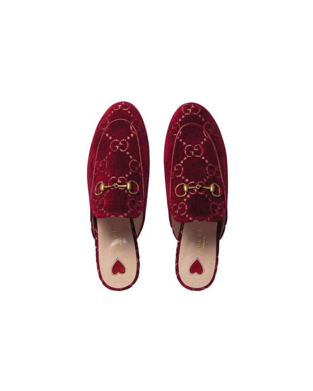 Gucci Red (Wmns) Princetown Gg Velvet Mules