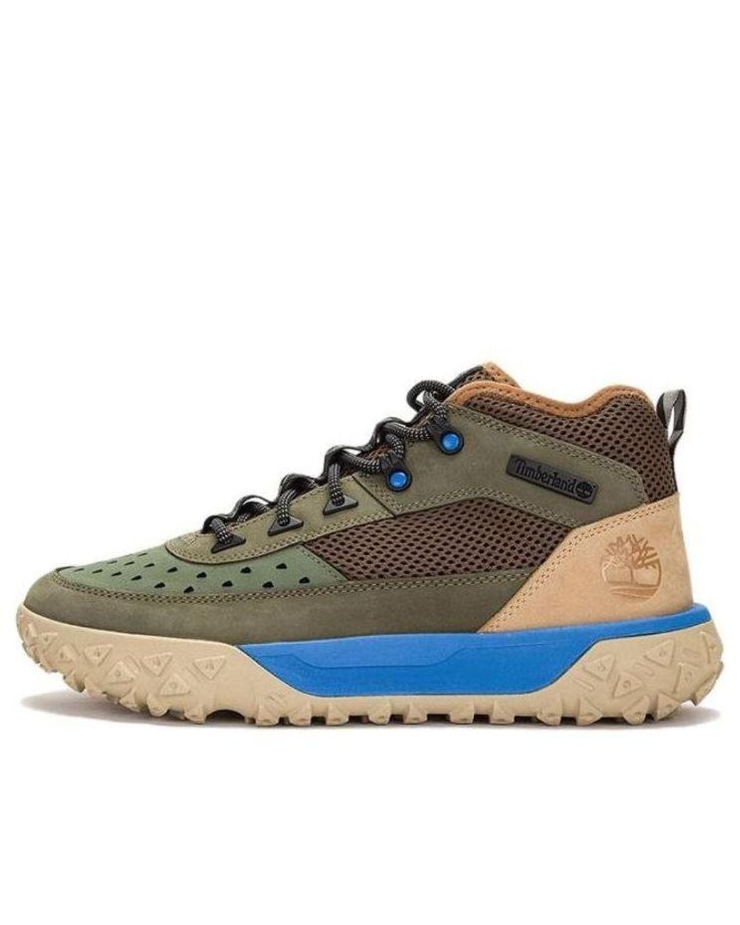 Timberland Blue Greenstride Motion 6 Mid Lace Up Hiking Boots 'Deep Lichen' for men