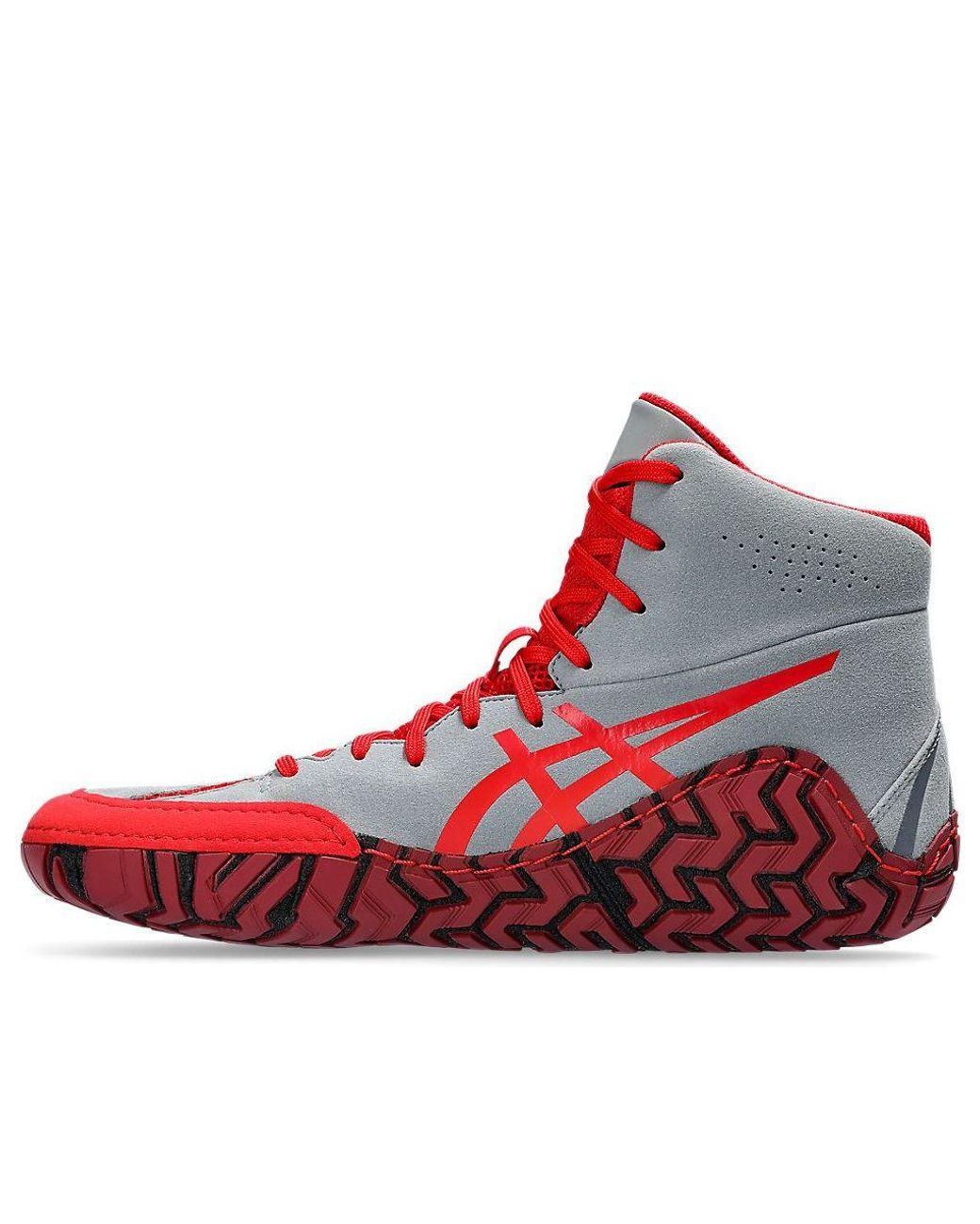 Asics Red AGGRESSOR 5 Wrestling Shoes for men
