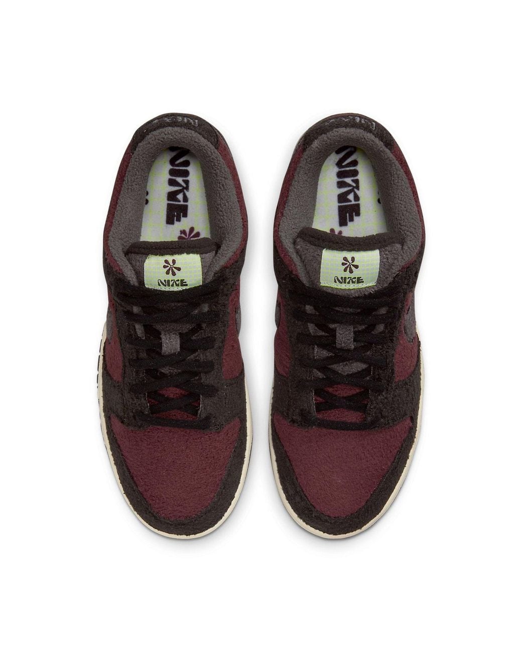 Nike Brown Dunk Low Se Fleece Pack Burgundy Crush (w)