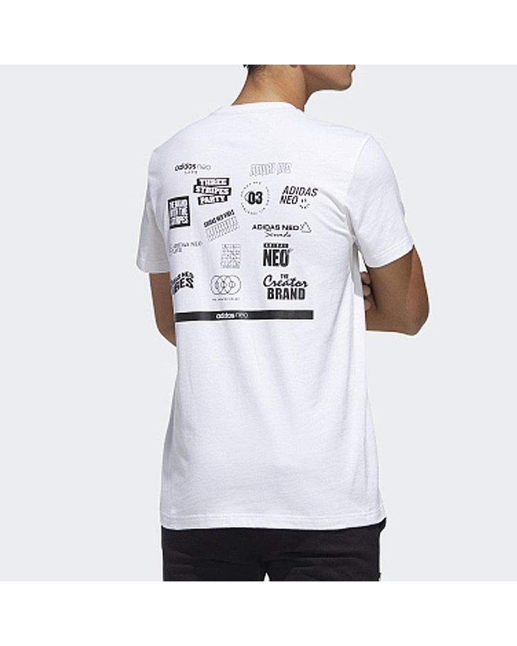 Adidas Blue Neo Faves Tee Sports Short Sleeve for men