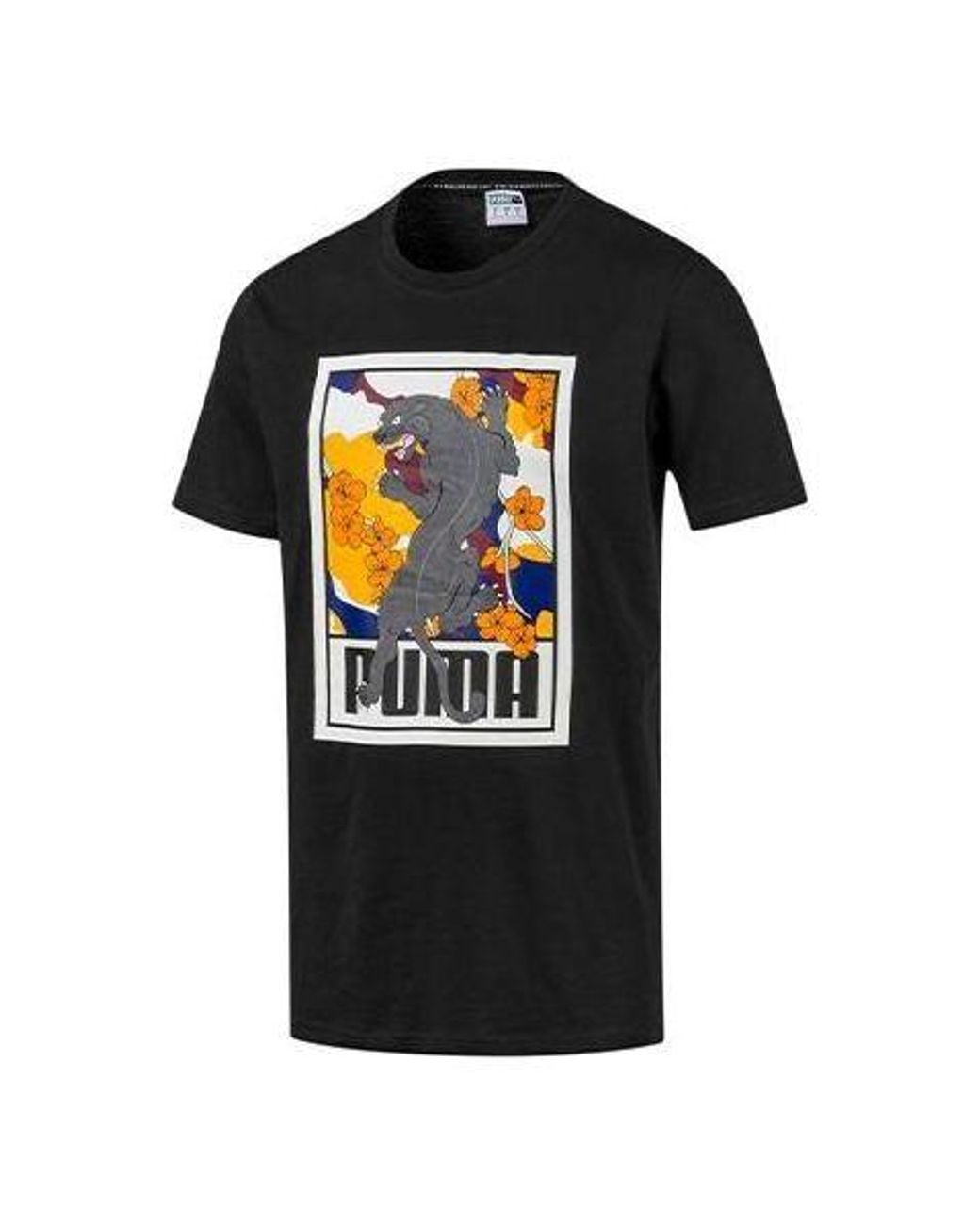 PUMA Black Sakura Pack Graphic Crew T-Shirt 596036-01 for men