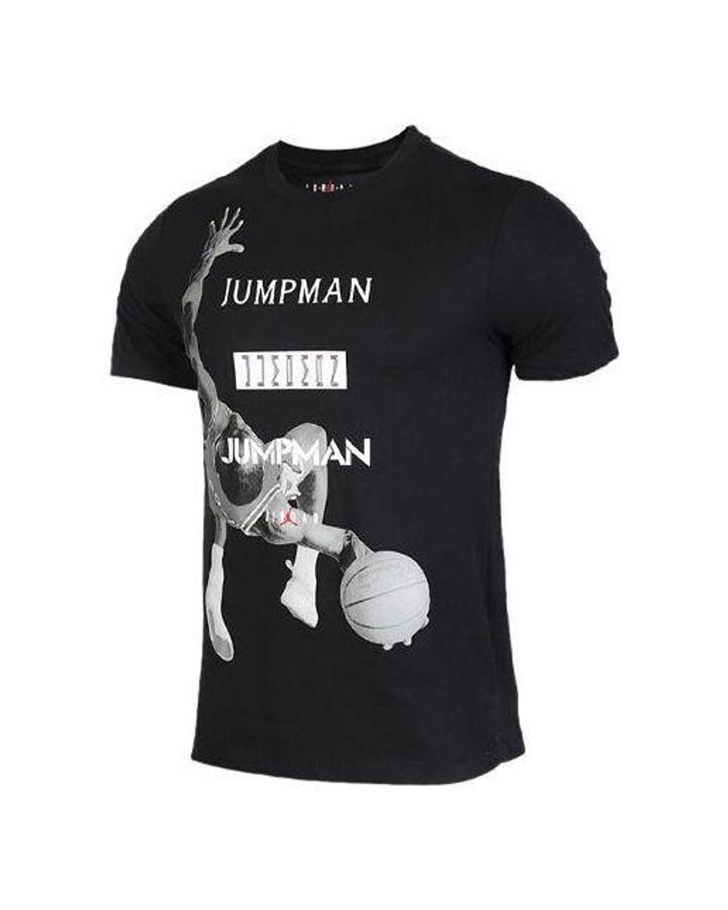 Nike Black Basketball Printing Sports Short Sleeve for men
