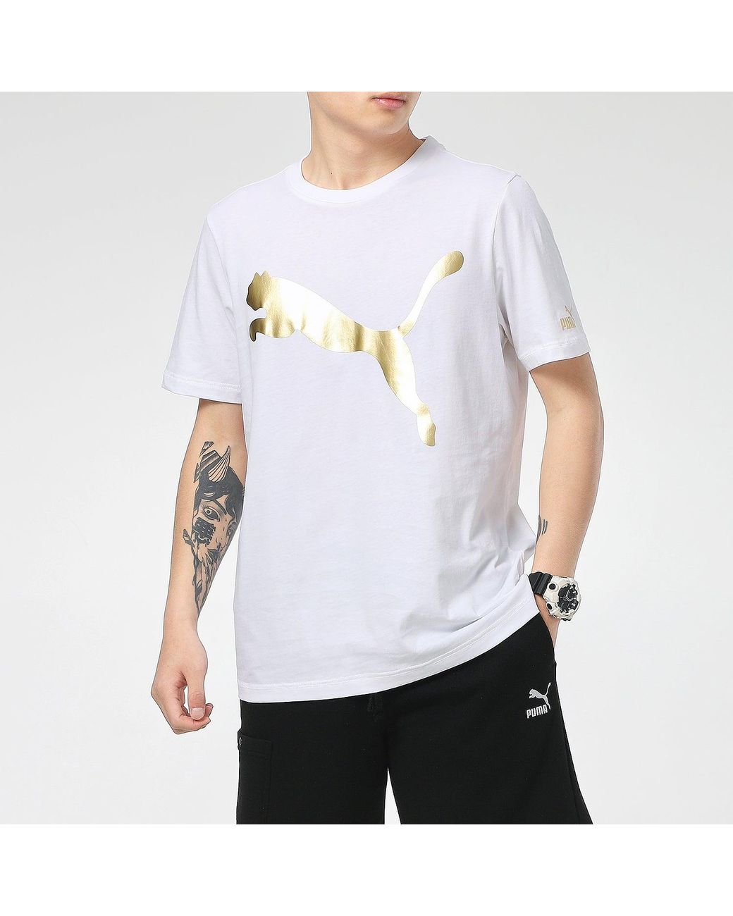 PUMA White Logo Foil Tee for men