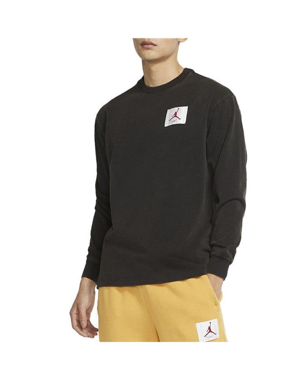 Nike Gray Logo Print Crew-Neck Sports for men