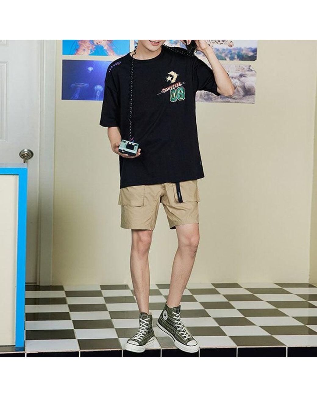 Converse Black Put-A-Smile-On-Your-Face Logo T-Shirt