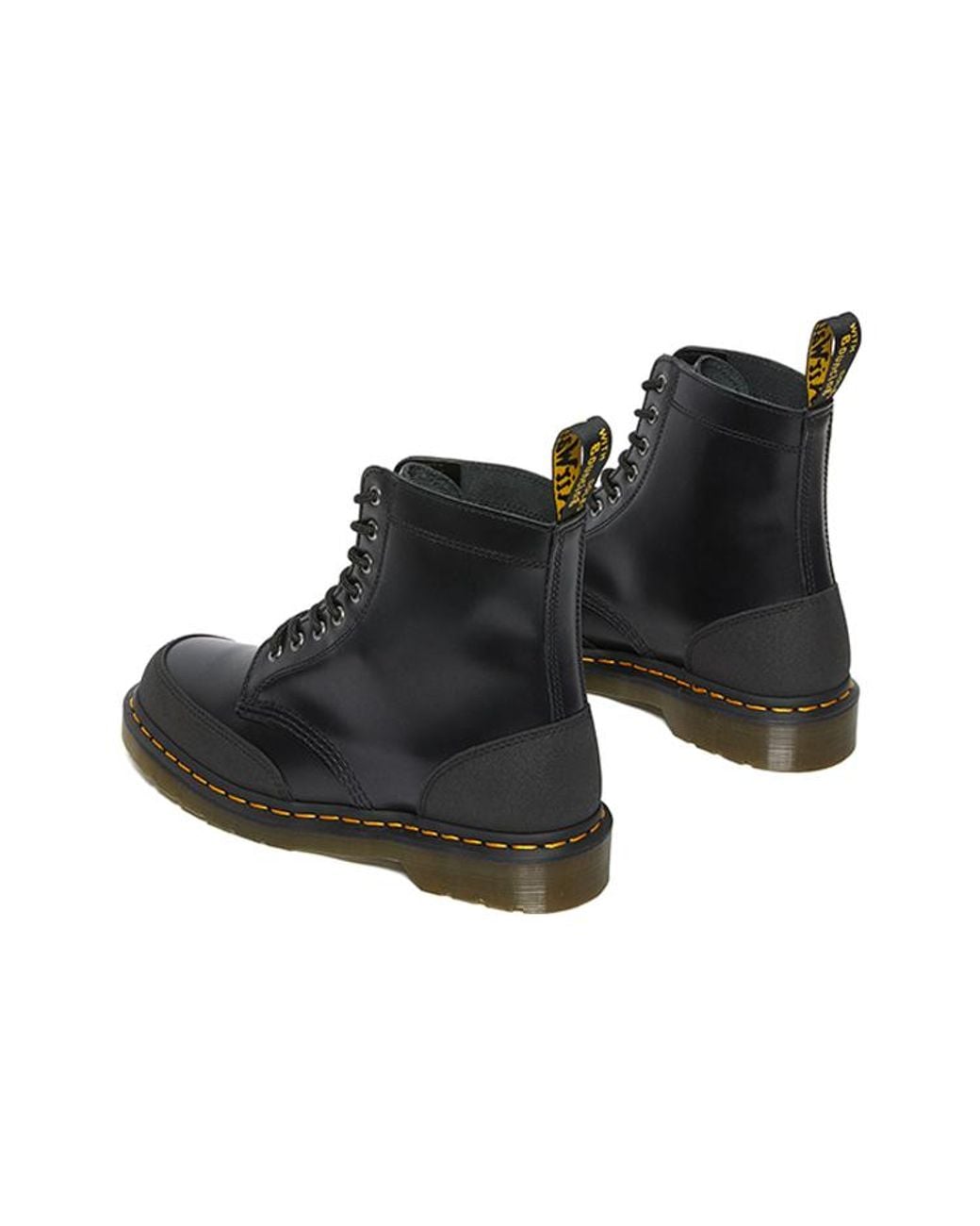 Dr. Martens Black 1460 Guard Panel Leather Lace Up Boots