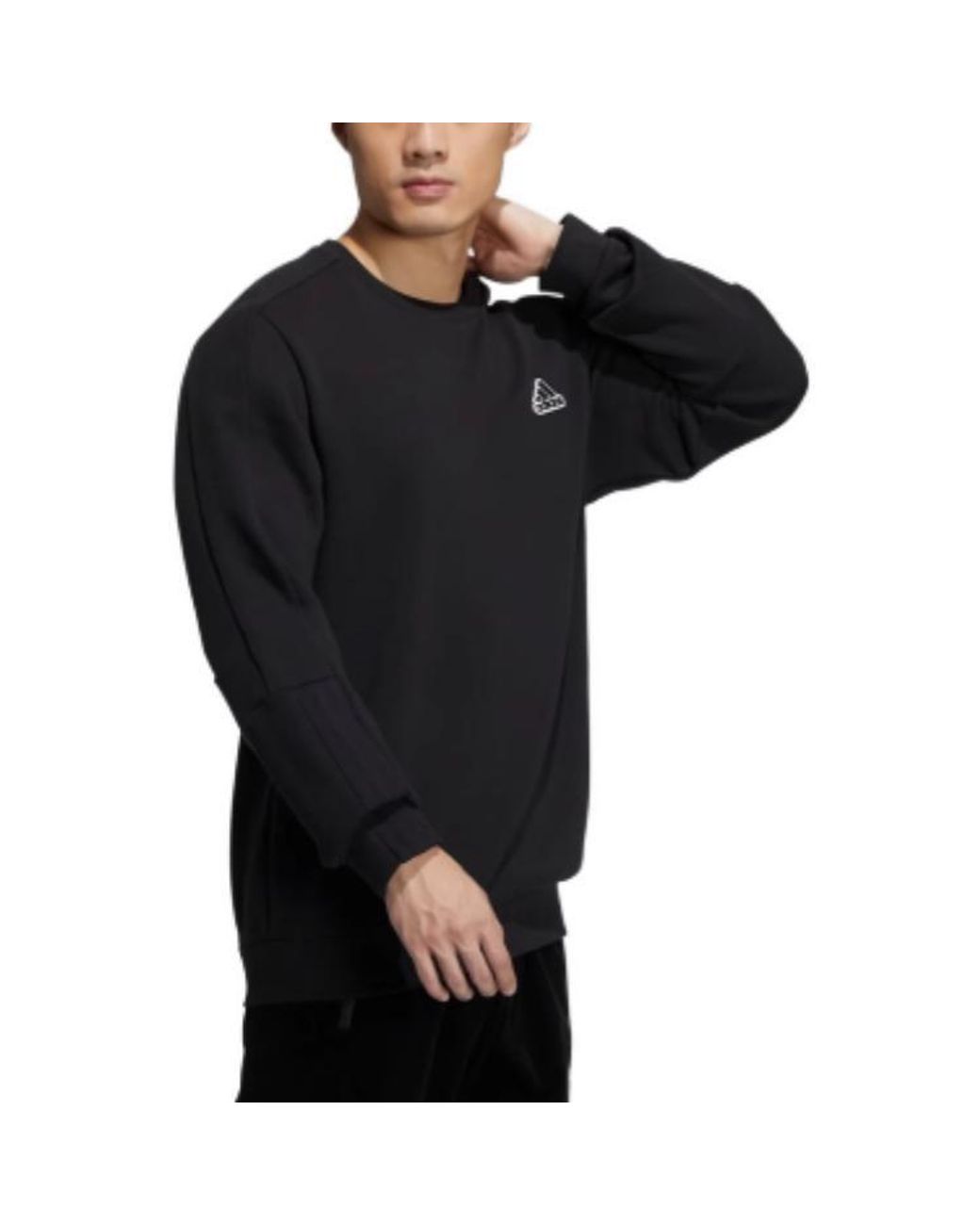 Adidas Black Sportswear Badge Crew Sweatshirt for men