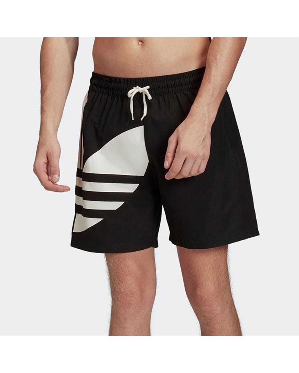 Adidas Black Trefoil Swim Shorts for men