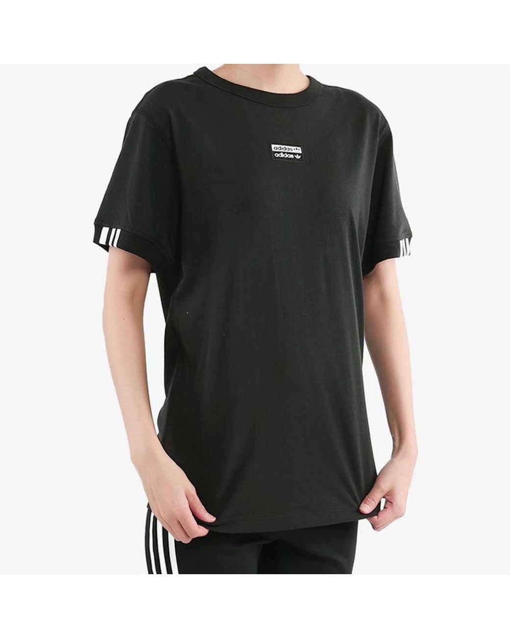 Adidas Black (Wmns) Classic Box Logo Pattern Short Sleeve
