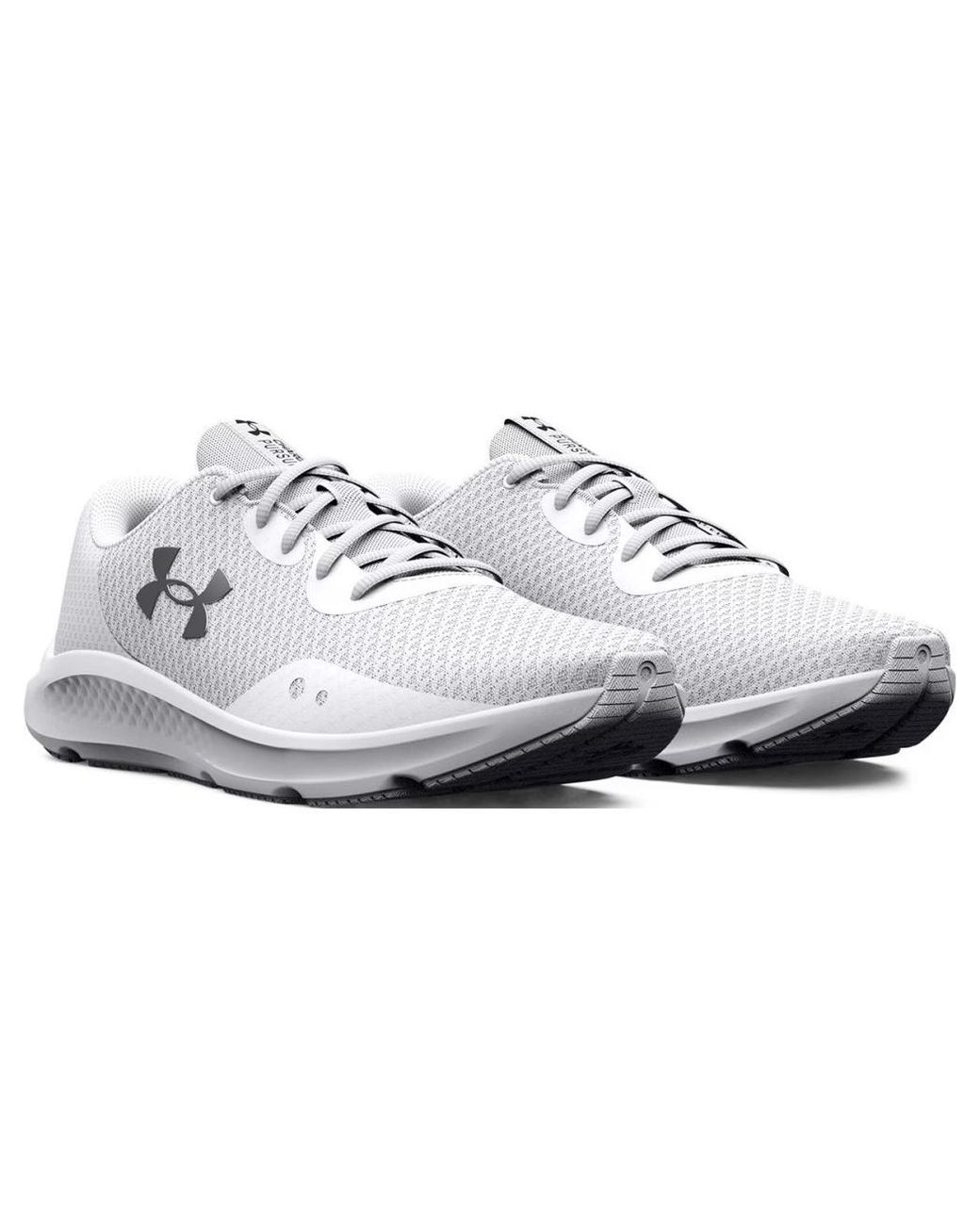 Under Armour White Charged Pursuit 3 Running Shoes Metallic for men