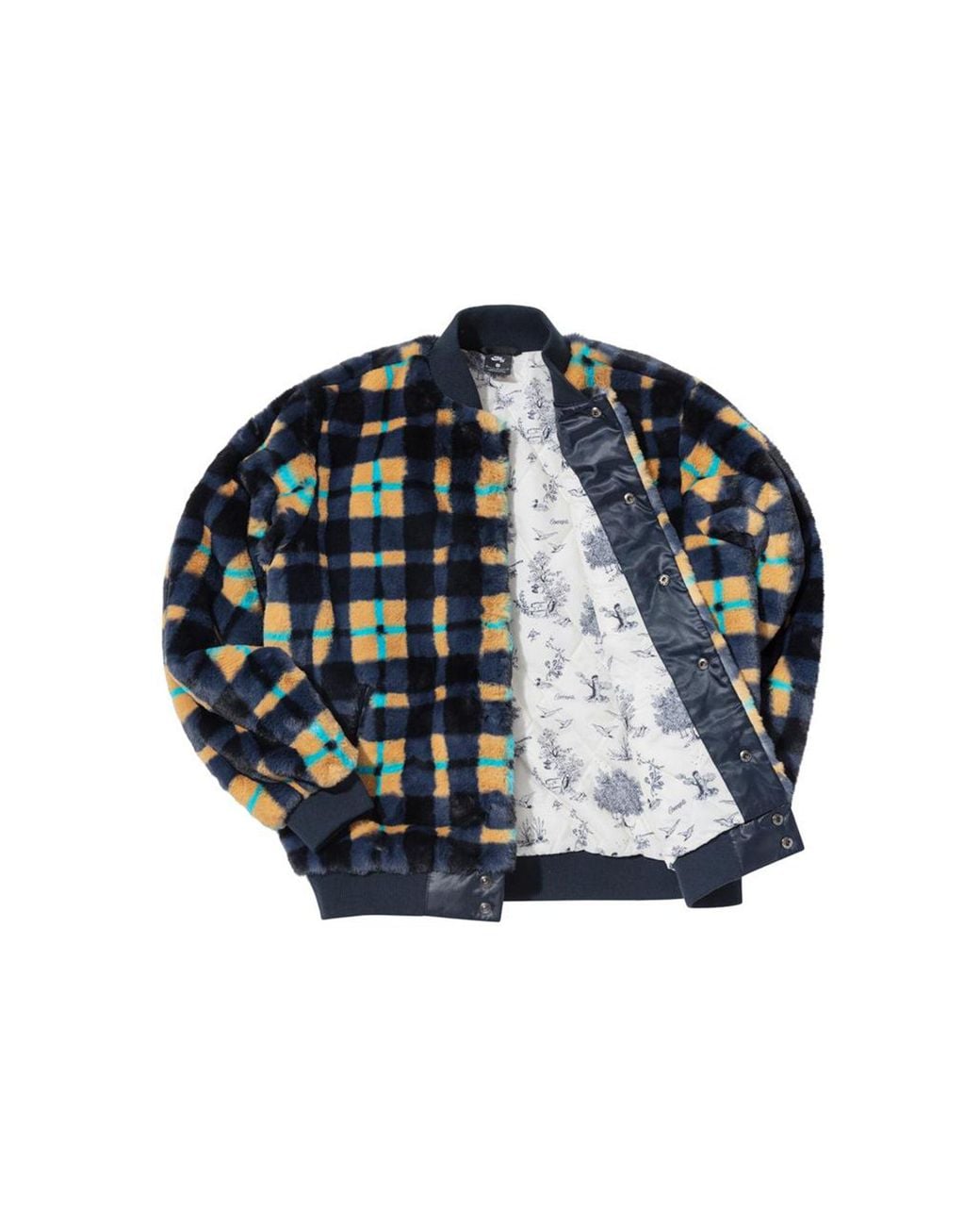 Nike Blue Sb Dunk High X Concepts Crossover Skateboard Sports Plush Plaid Jacket Asia Edition Colorblock for men