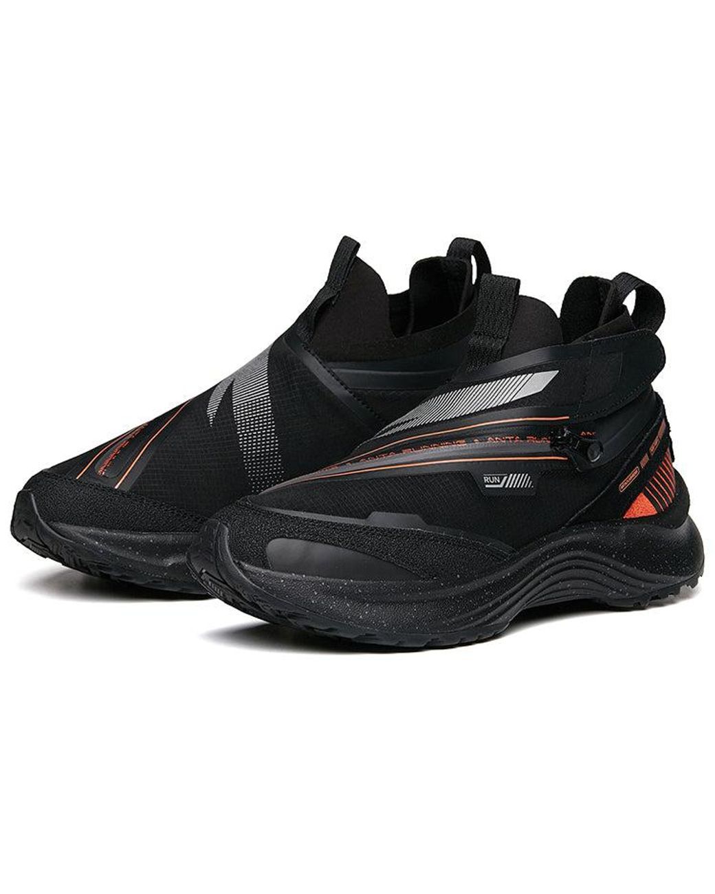 Anta Black Running Series Sneakers Leather for men