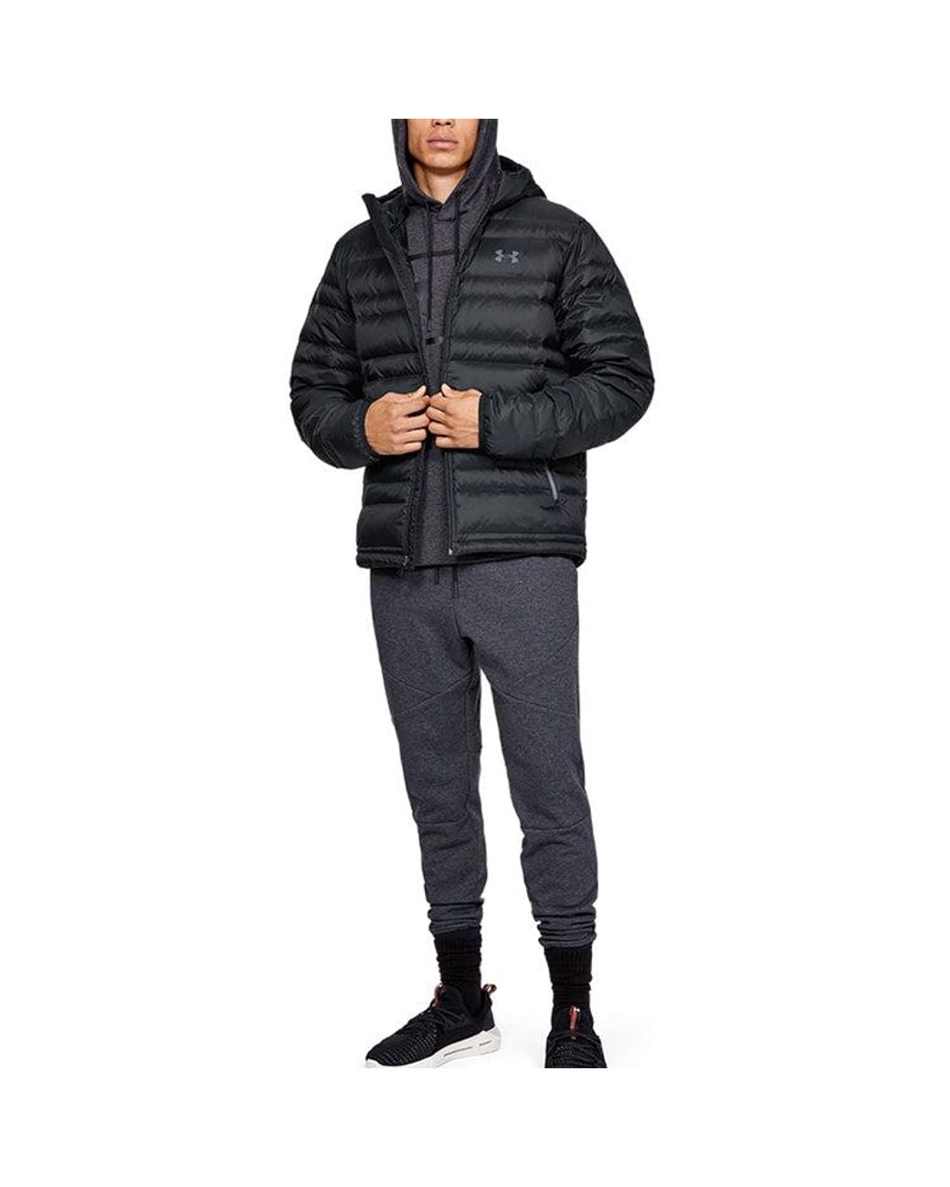 Under Armour Blue Down Hooded Winter Jacket for men