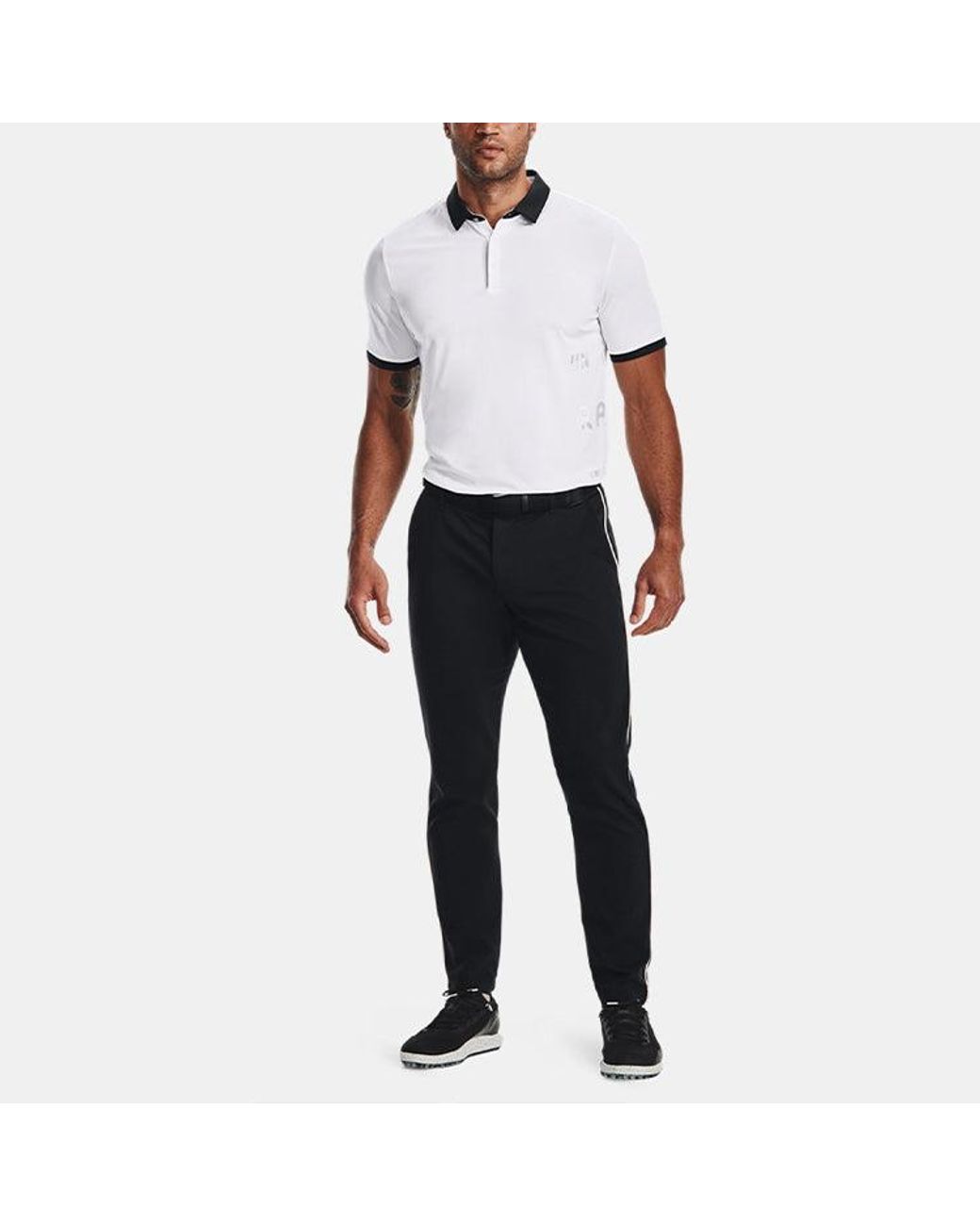 Under Armour White Curry Vanish Golf Short Sleeve Shirtpolo for men