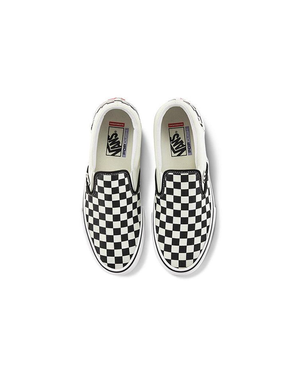 Vans White Skate Slip-On 'Checkerboard for men