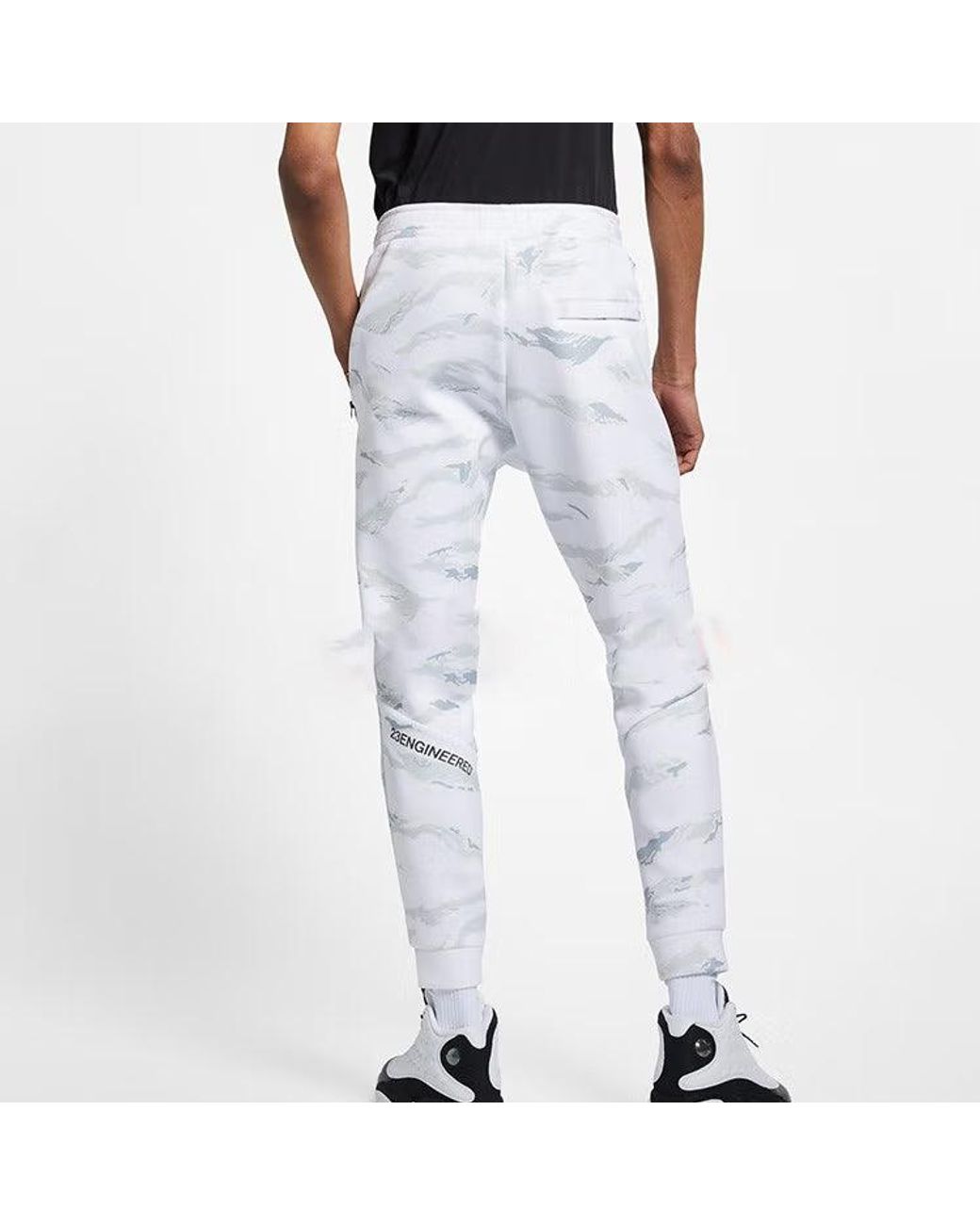 Nike Gray Casual Camouflage Drawstring Sports Pants/Trousers/Joggers for men