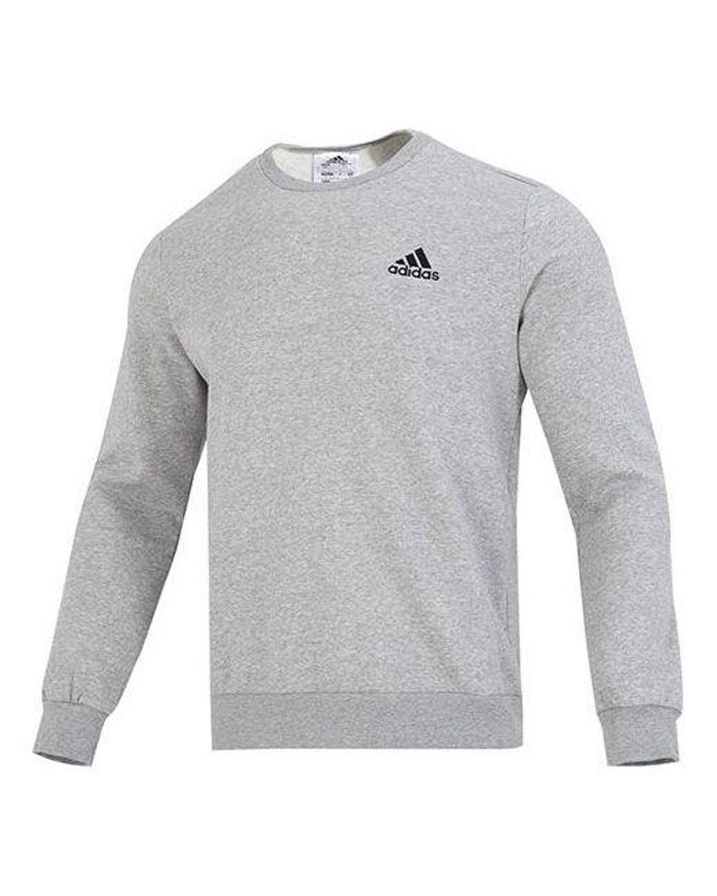 Adidas Gray Essentials Fleece Sweatshirt for men