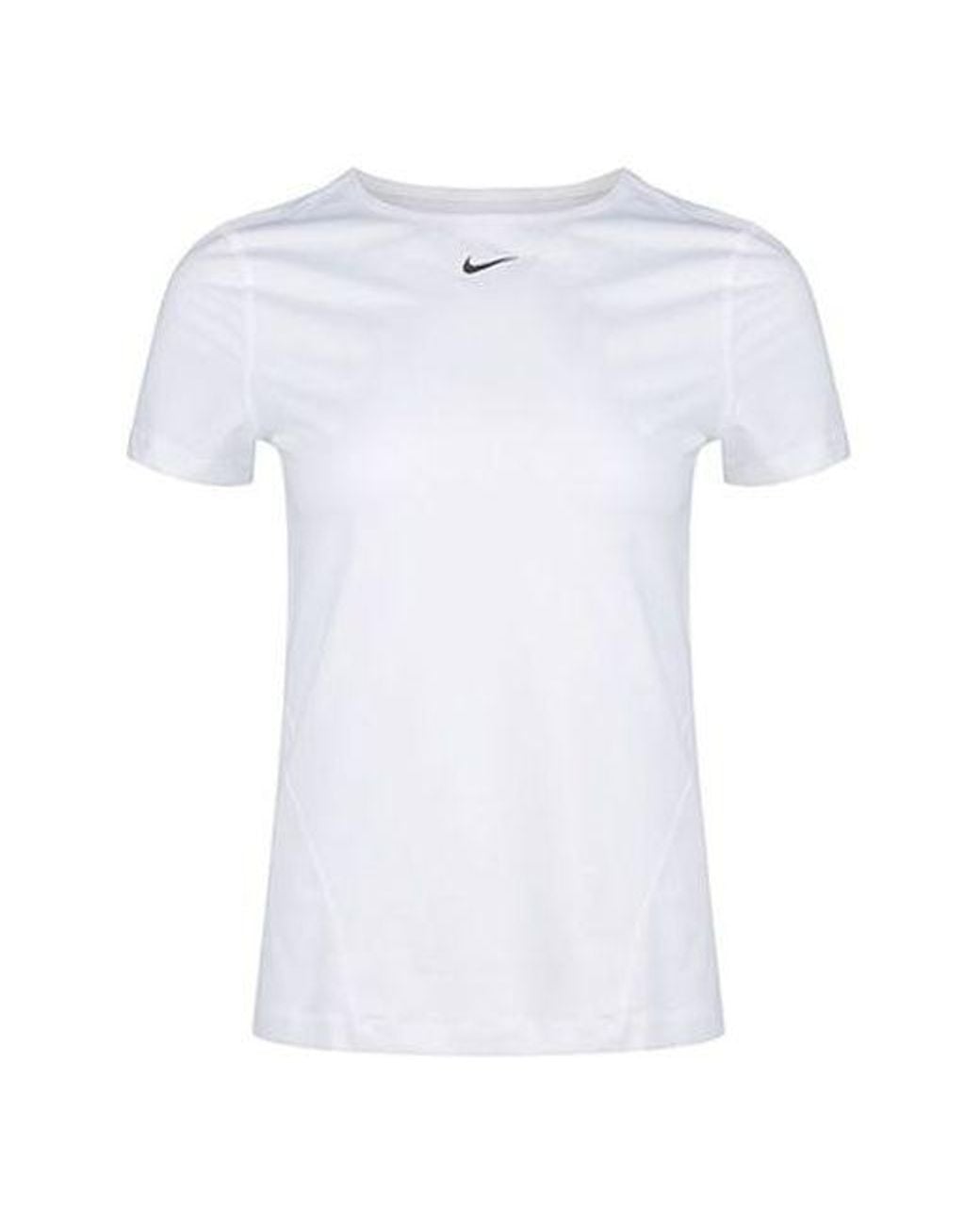 Nike White (Wmns) Pro Mesh Training Tops Training Gym Short Sleeve