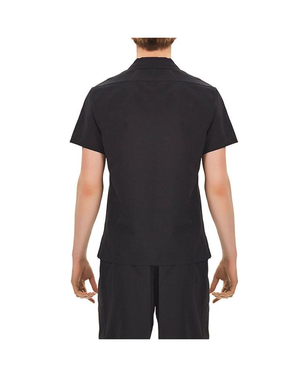 Adidas Black Y-3 Solid Color Casual Short Sleeve Shirt for men