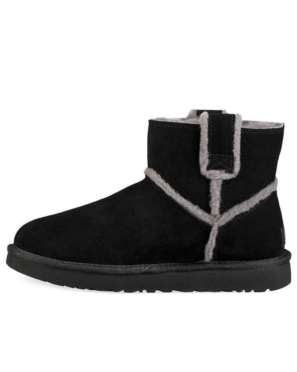 Ugg Black (Wmns) Classic Mini Spill Seam Fleece Lined