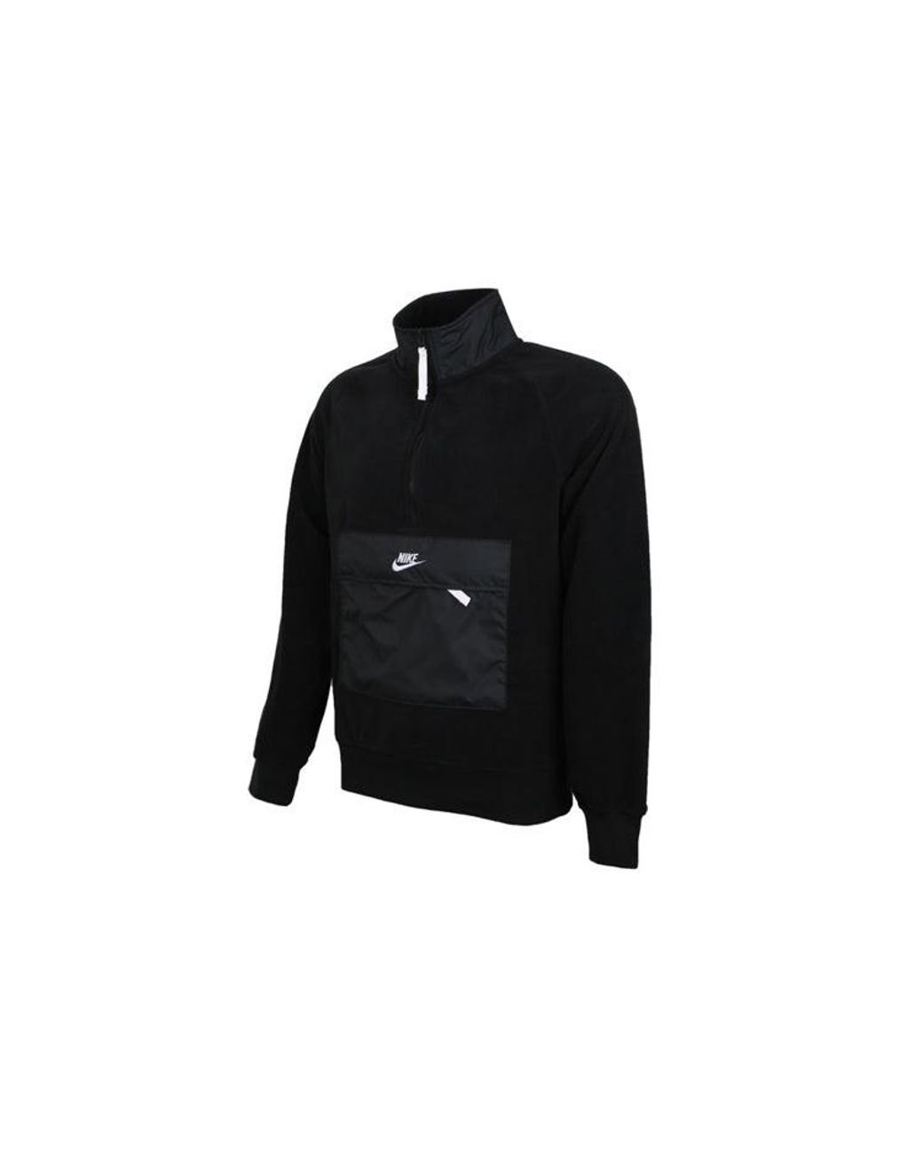 Nike Black Half Zipper Stand Collar Sports Pullover for men