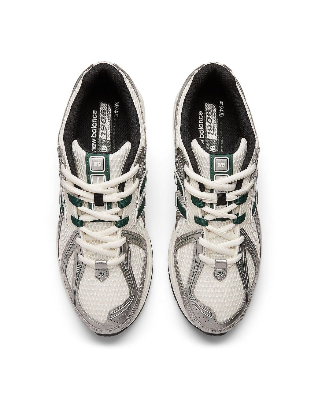New Balance White Metallic 1906R Low-Top Sneakers, Brand Us for men