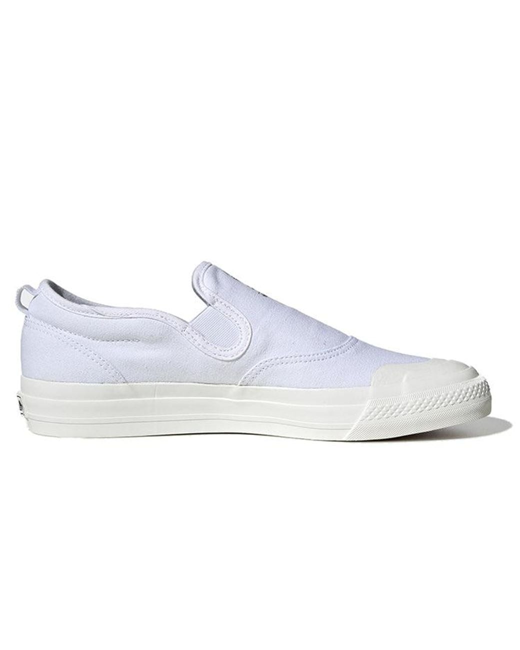Adidas White Nizza Rf Slip-On 'Triple' for men