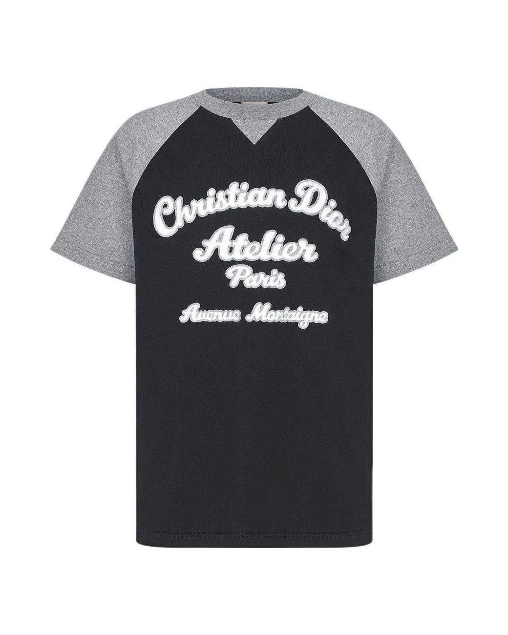 Dior Black Ss22 Alphabet Pattern Loose Short Sleeve T-Shirt for men