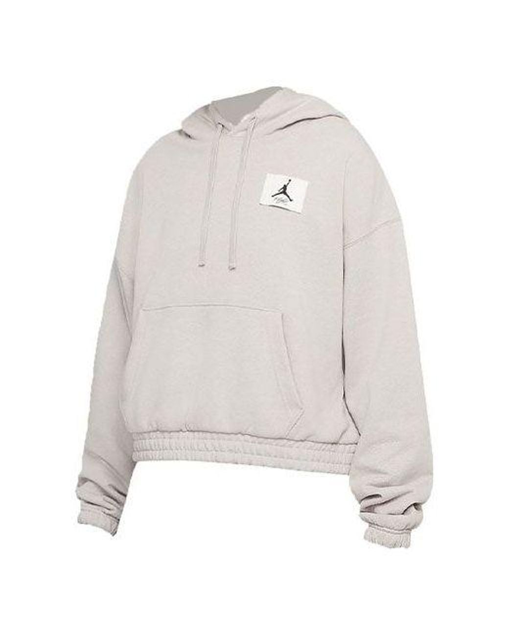 Nike Gray (Wmns) Casual Sports Knit Loose Hoodie Short Coconut Milk