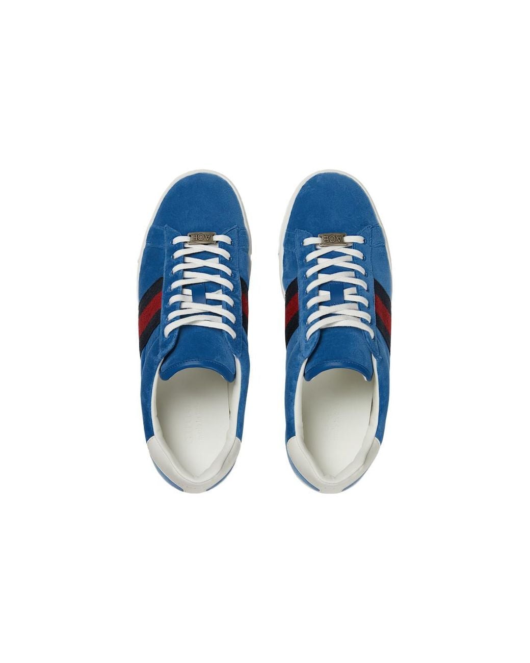 Gucci Blue Ace Velvet Sneakers for men