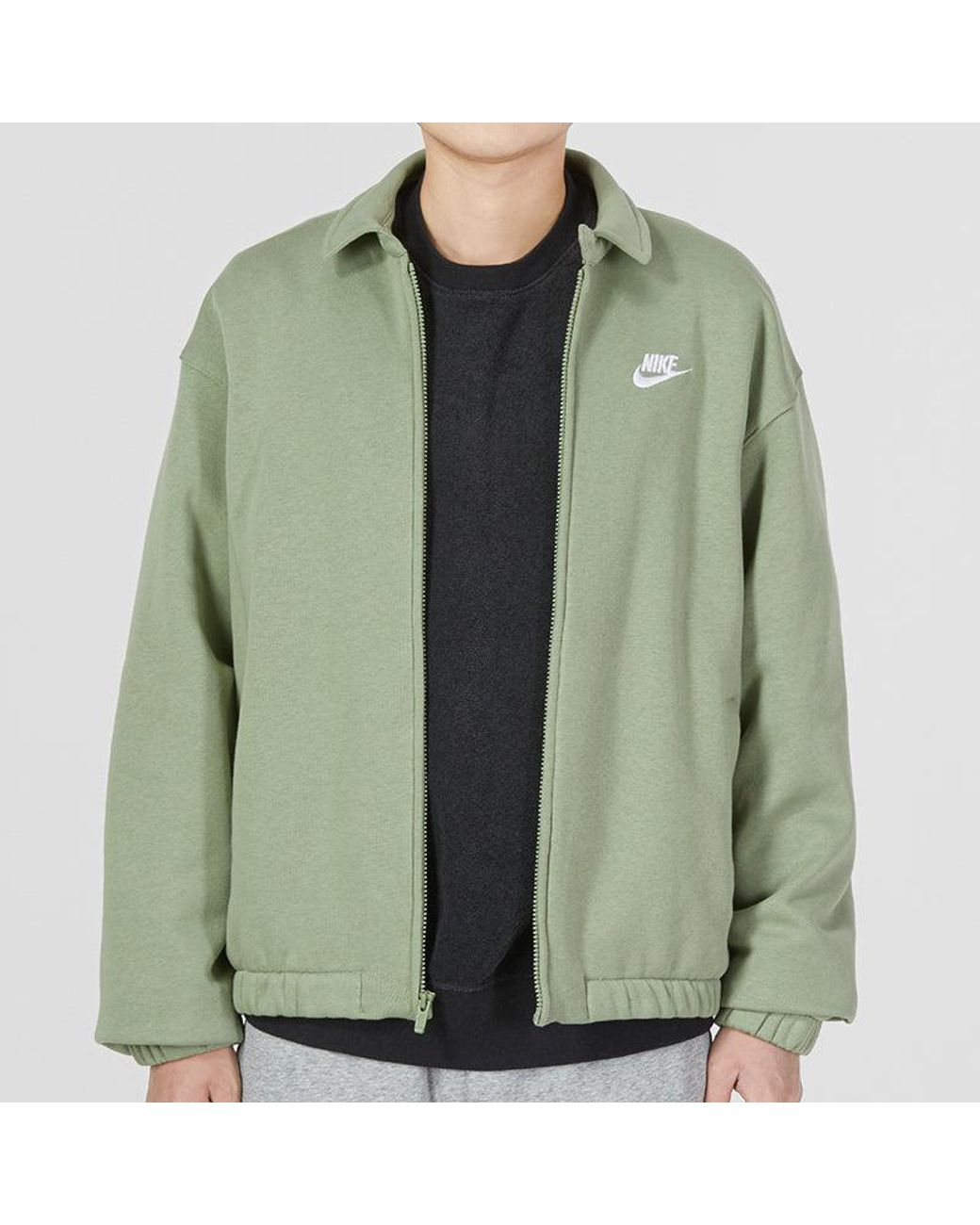 Nike Green Club Fleece Harrington Jacket for men