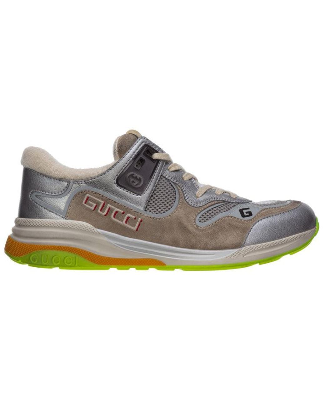 Gucci Gray Silver Ultrapace Sneakers for men