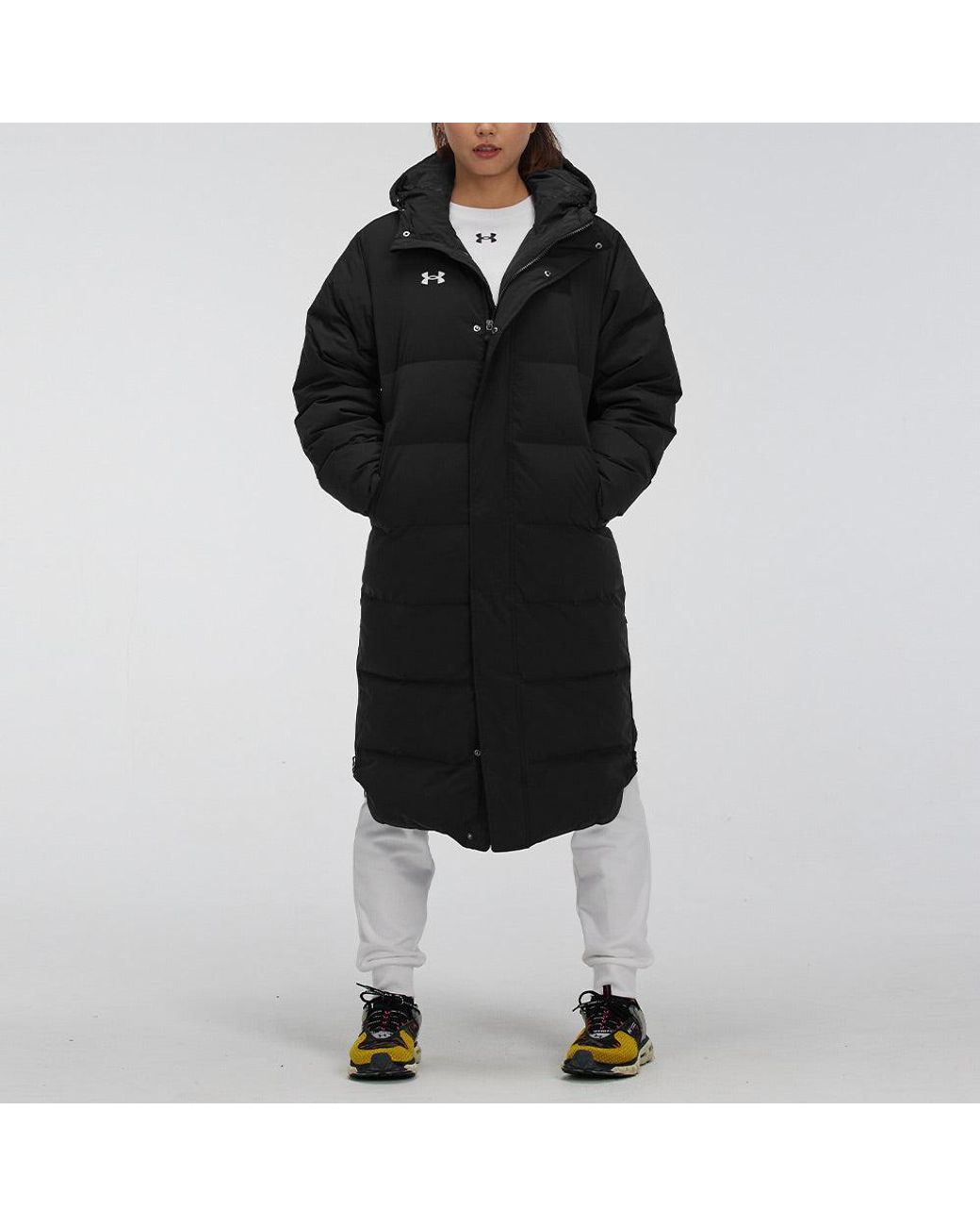 Under Armour Black Long Puffer Jacket for men