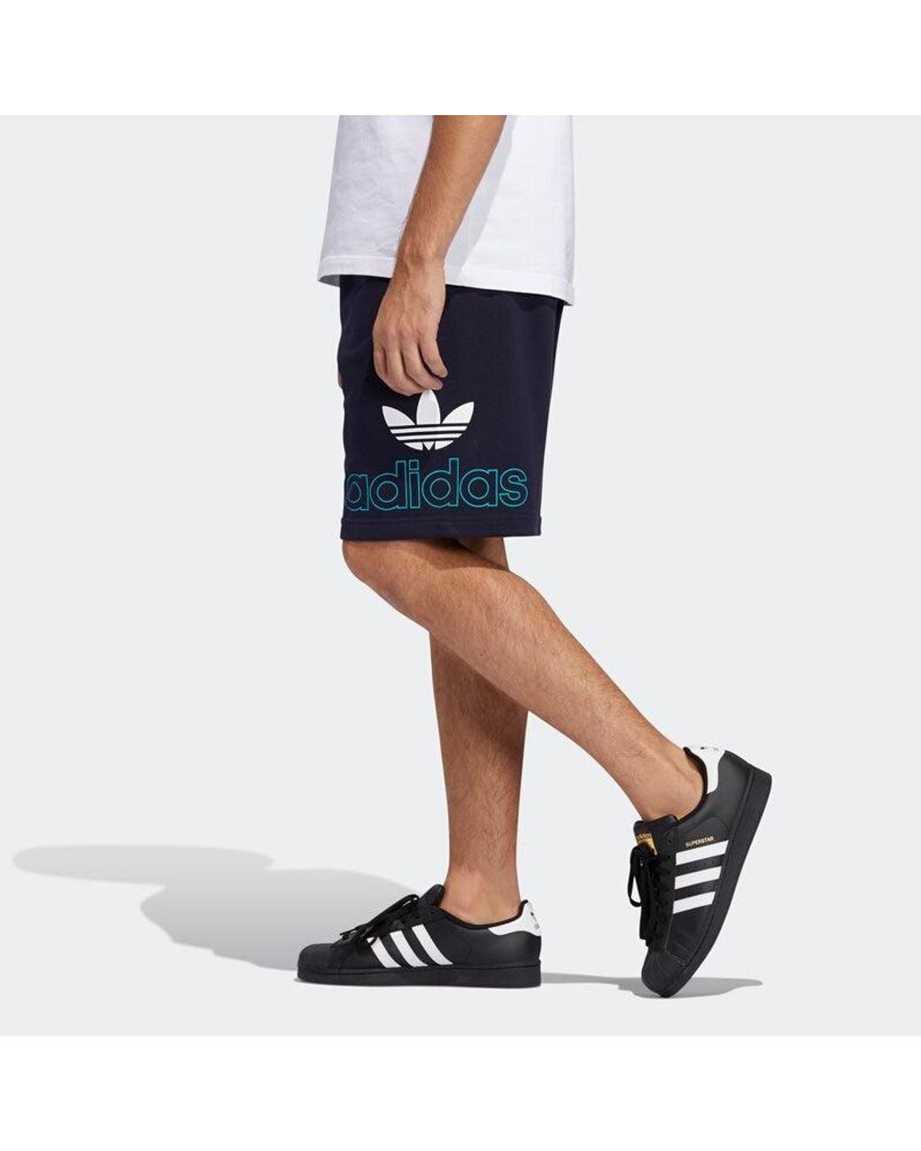 Adidas Blue Originals Pre Game Short Loose Running Sports Shorts for men