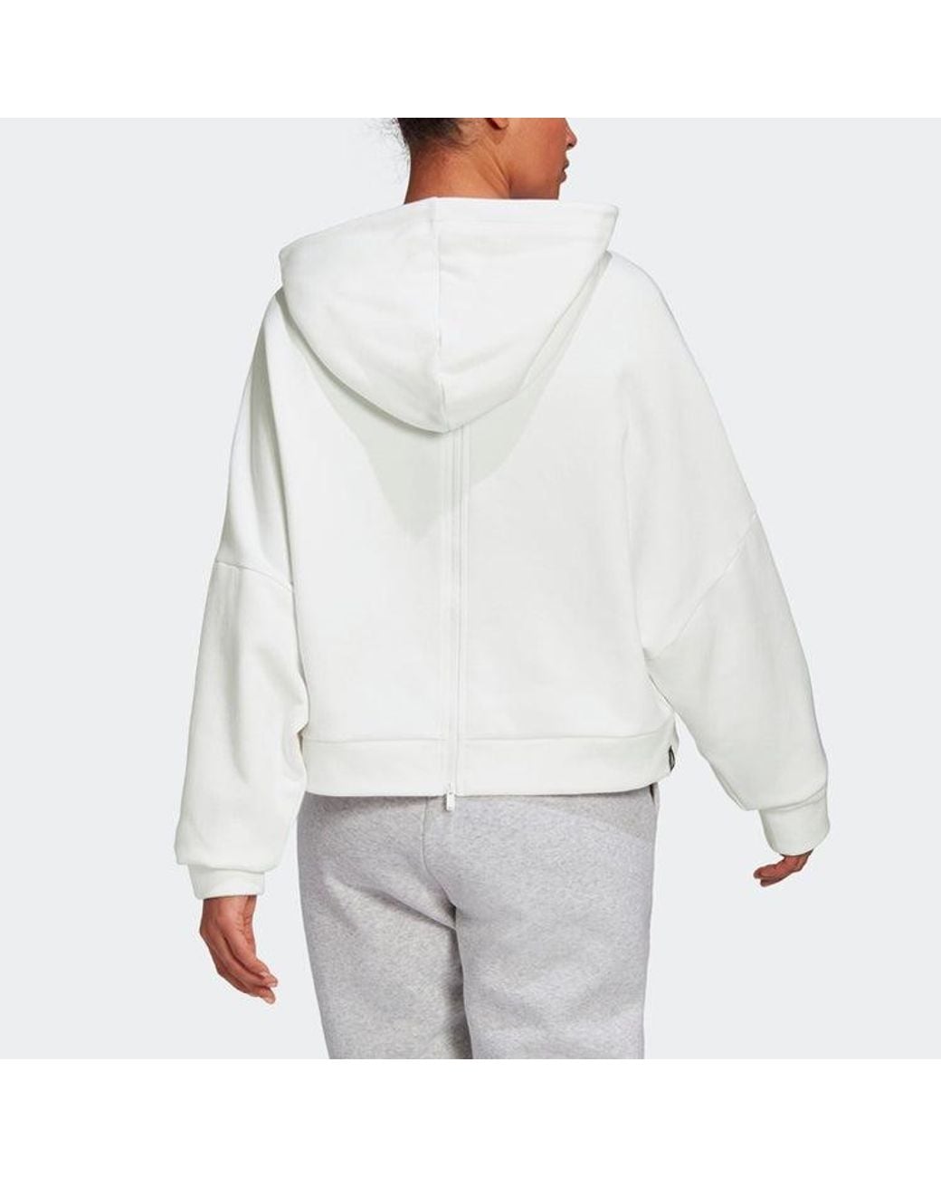 Adidas White (Wmns) Contrasting Colors Logo Sports Pullover Hoodie Asia Edition
