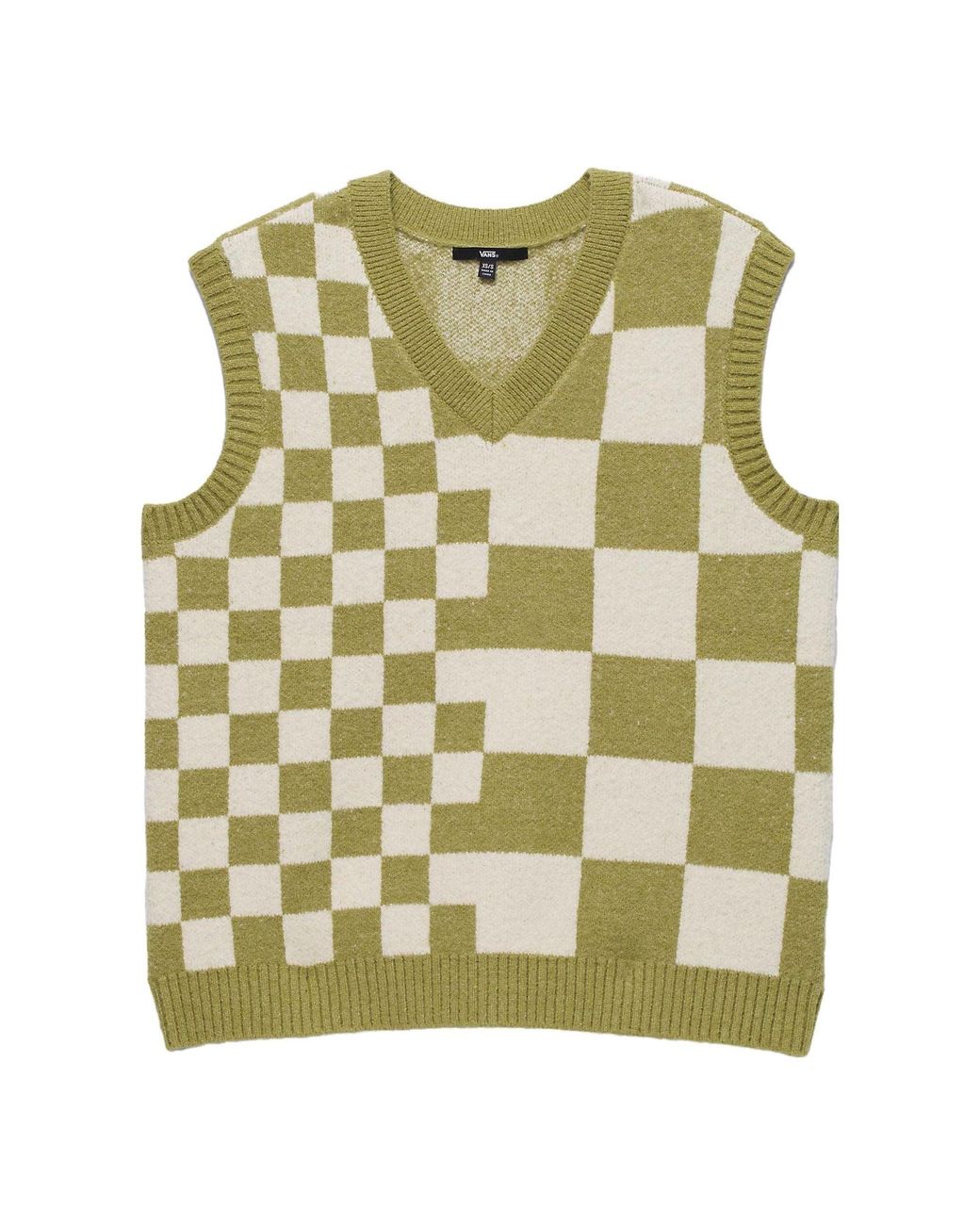 Vans Courtyard Checker Sweater Vest in Green | Lyst
