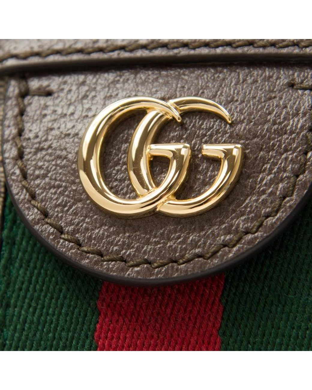 Gucci Natural (Wmns) Ophidia Logo Retro Gg Stripe Webbing Canvas Shoulder Messenger Bag Small