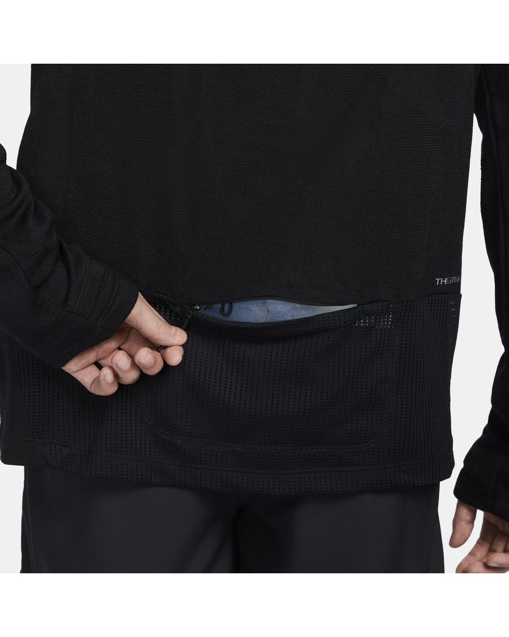 Nike Black Therma-Fit Repel Element 1/2 Zip Long Sleeve T-Shirt for men