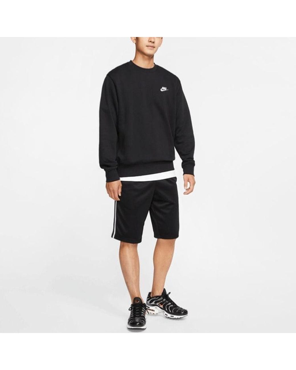Nike Black Casual Sports Loose Round Neck Pullover for men