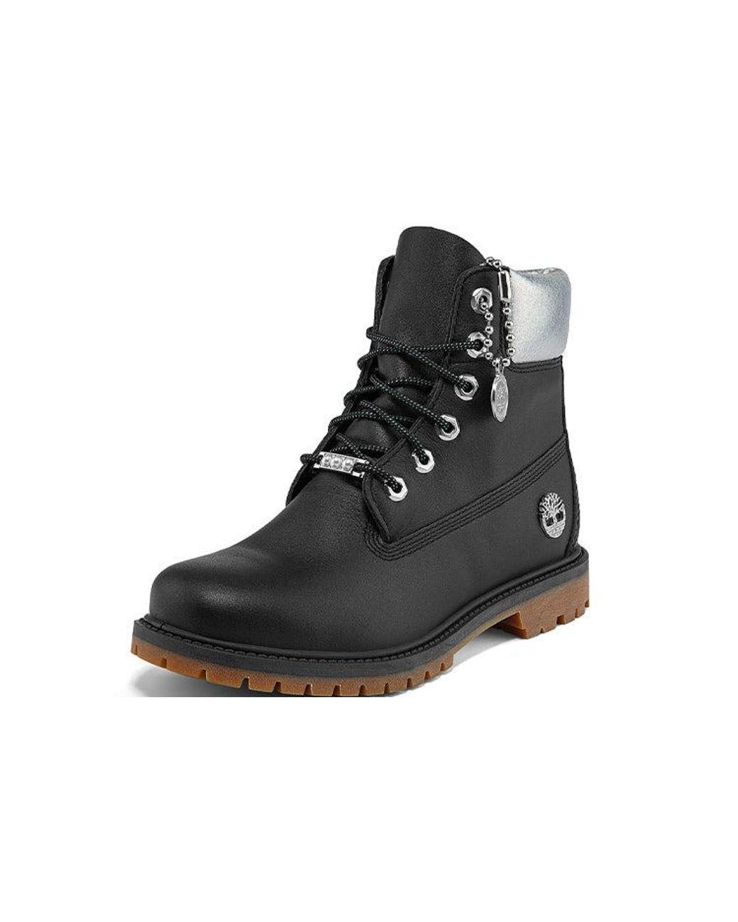 Timberland Black (Wmns) Heritage 6 Inch Waterproof Boots Full Grain With Collar'