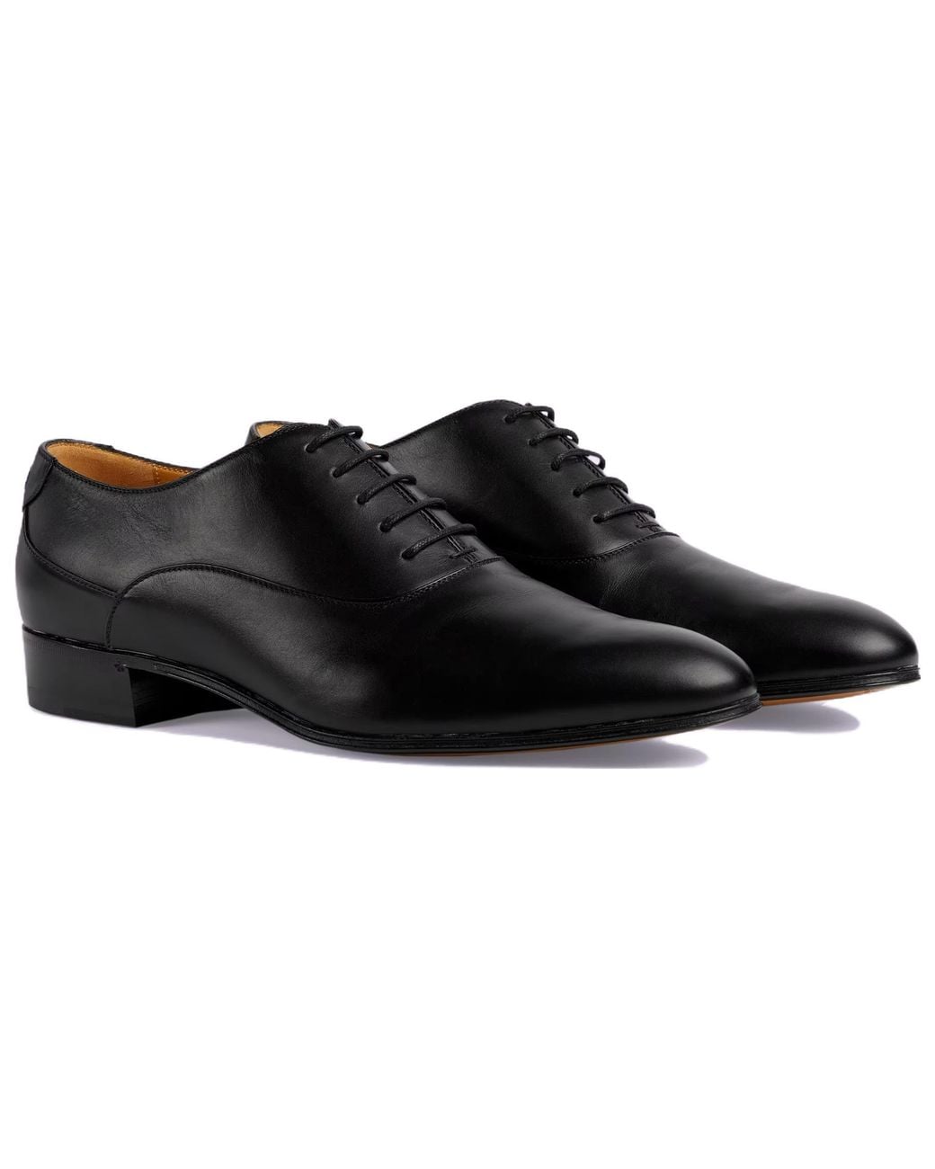 Gucci Black Lace-Up Shoe With Double G Leather' for men