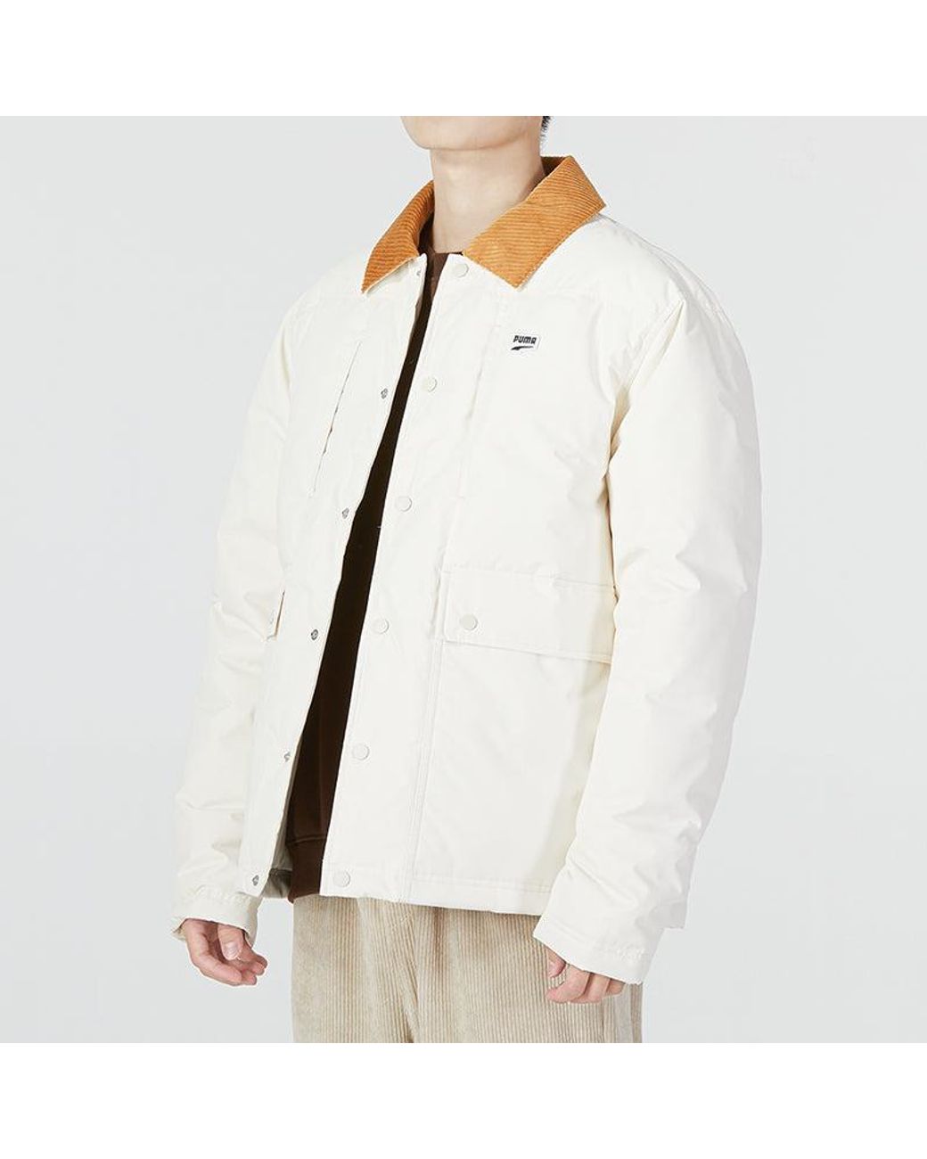 PUMA White Downtown Padded Jacket for men