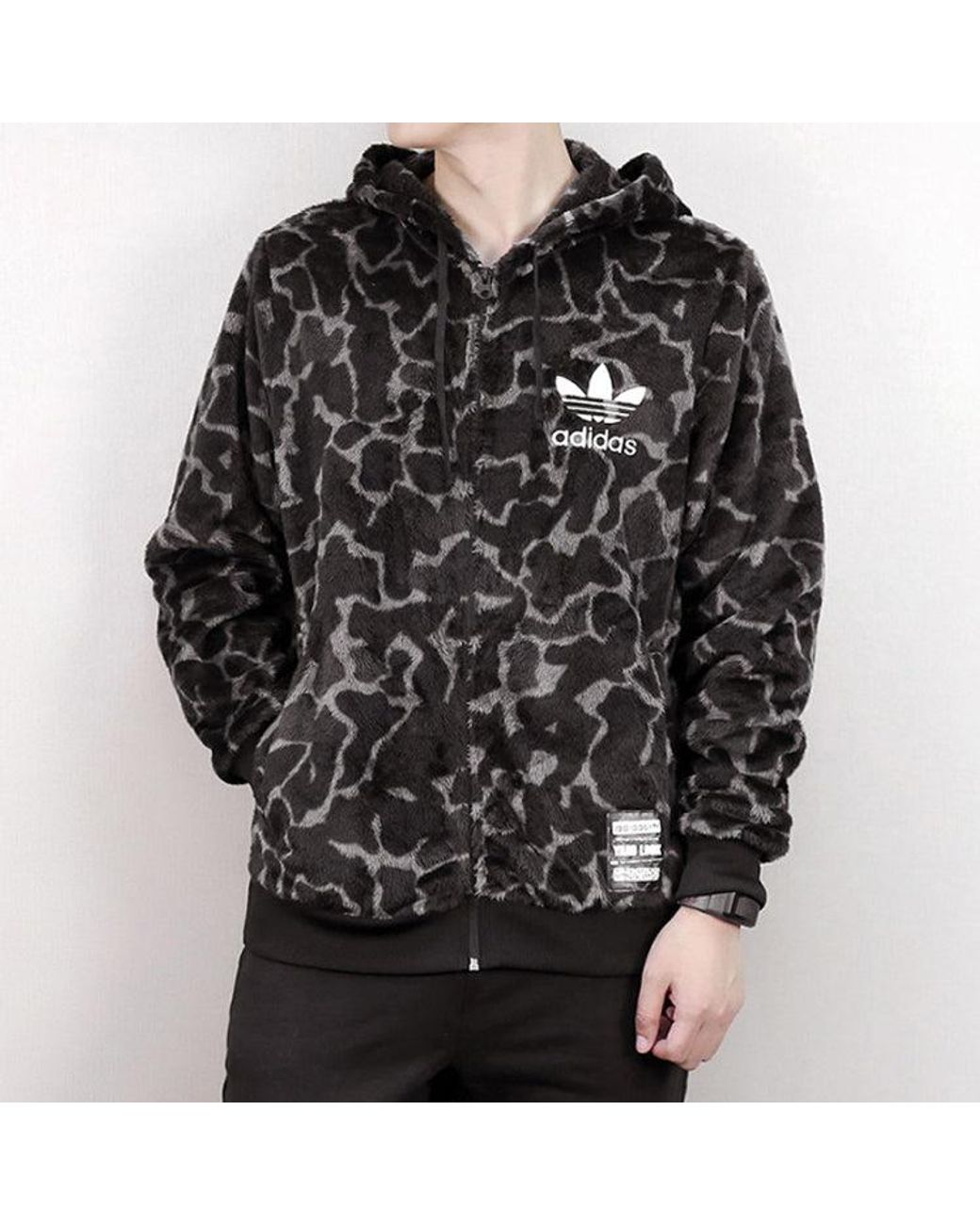 Adidas Black Originals Camouflage Stay Warm Hooded Jacket for men