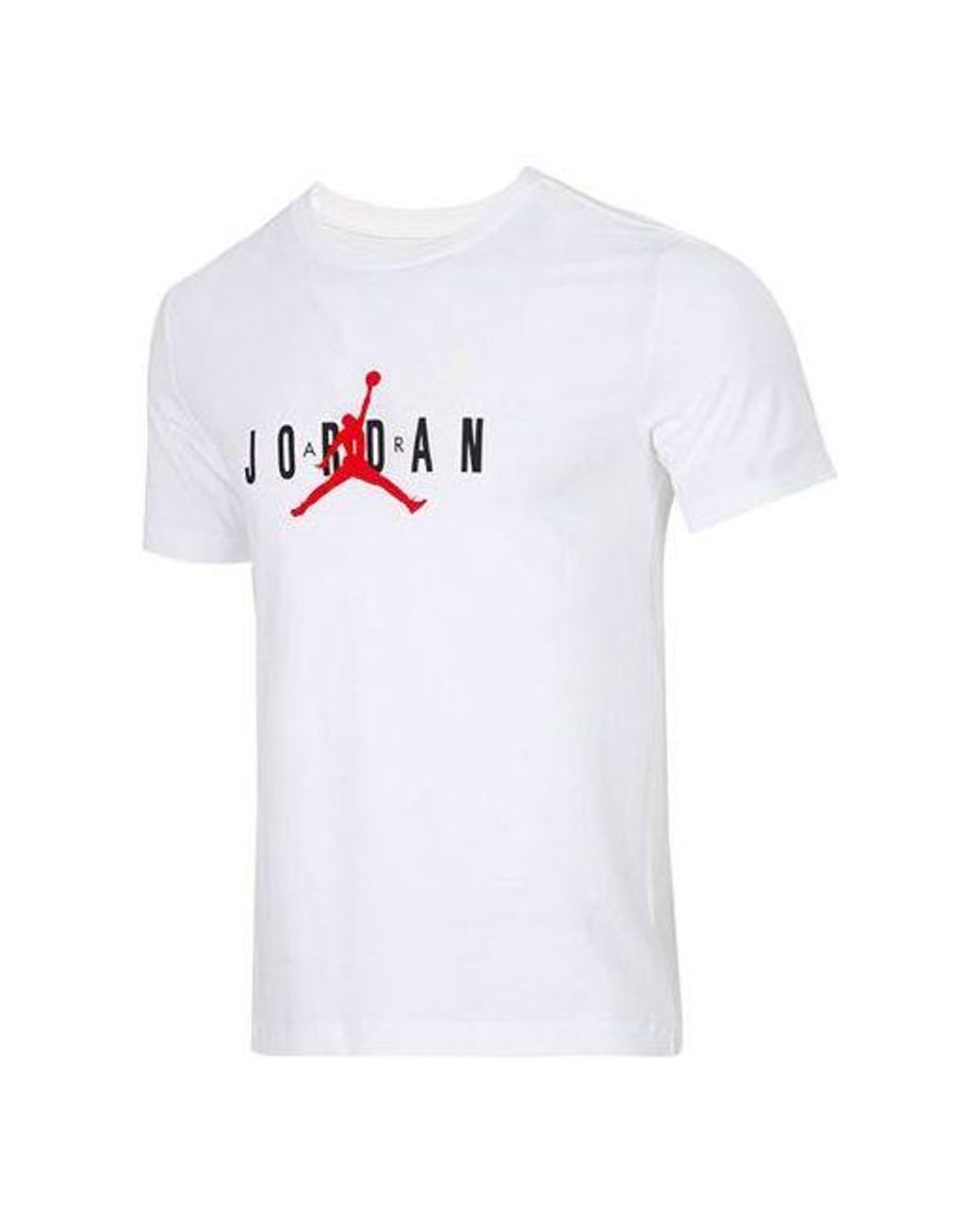 Nike White Alphabet Flying Logo Printing Round Neck Casual Short Sleeve for men
