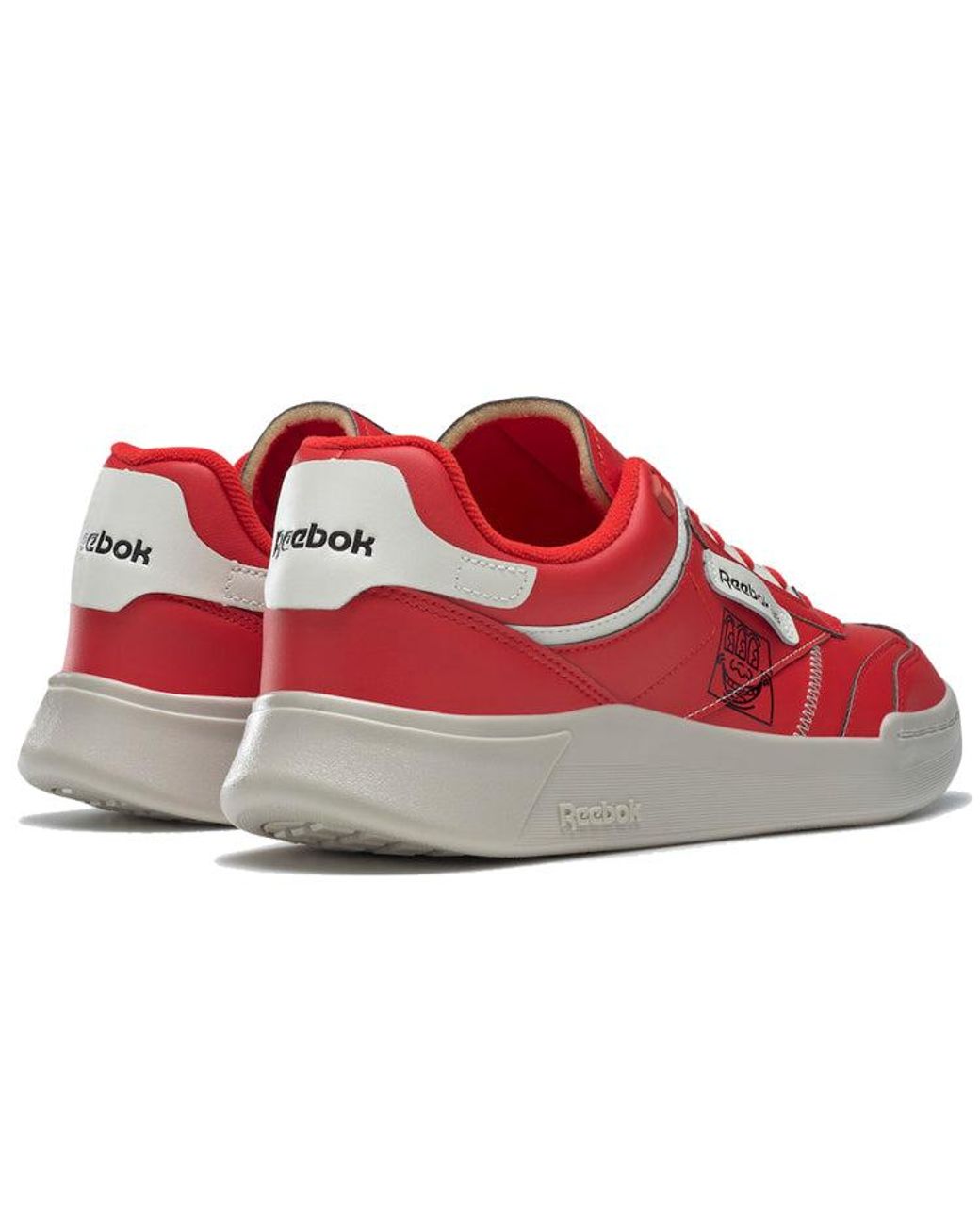 Reebok Red Keith Haring X Club C Legacy 'Three-Eyed Smiling Face'