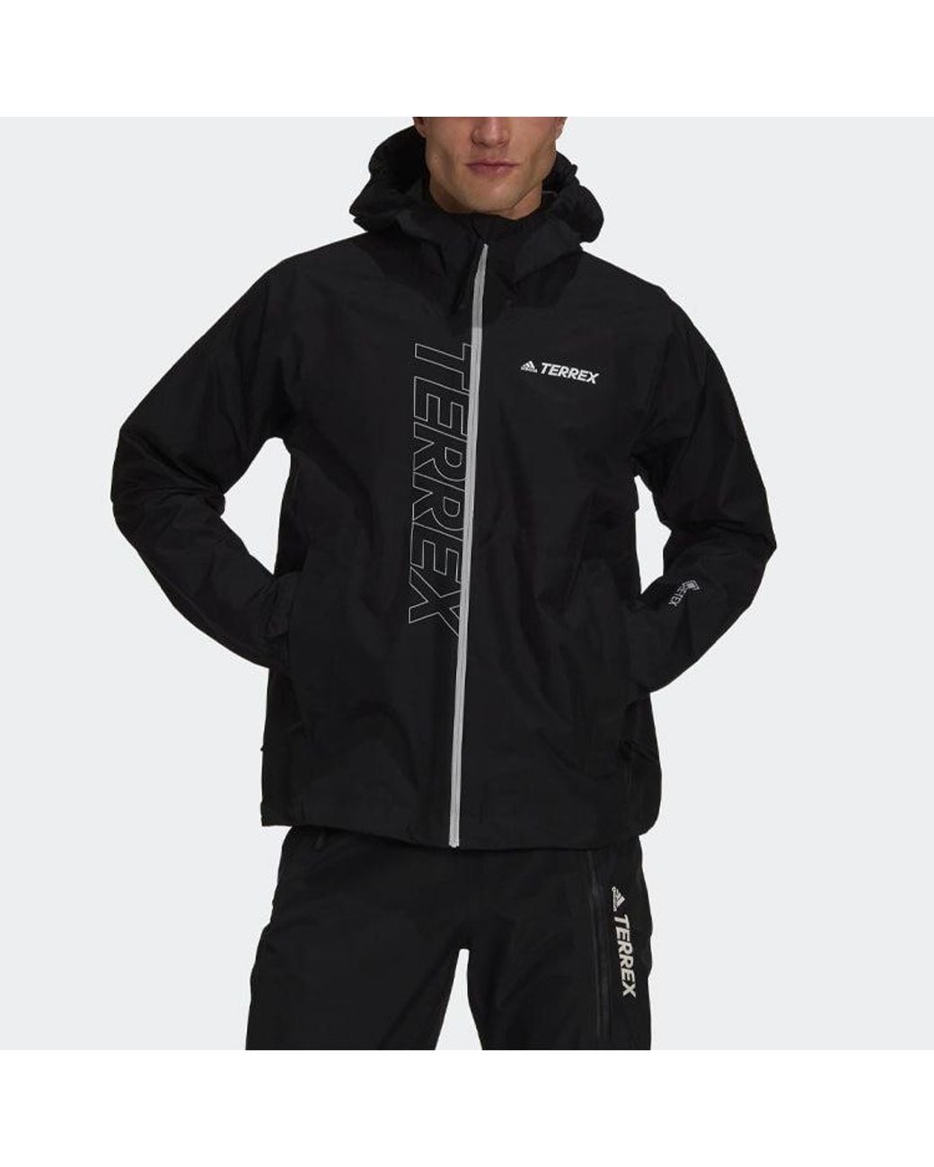 Adidas Black Terrex Gore-tex Paclite Rain Jacket for men