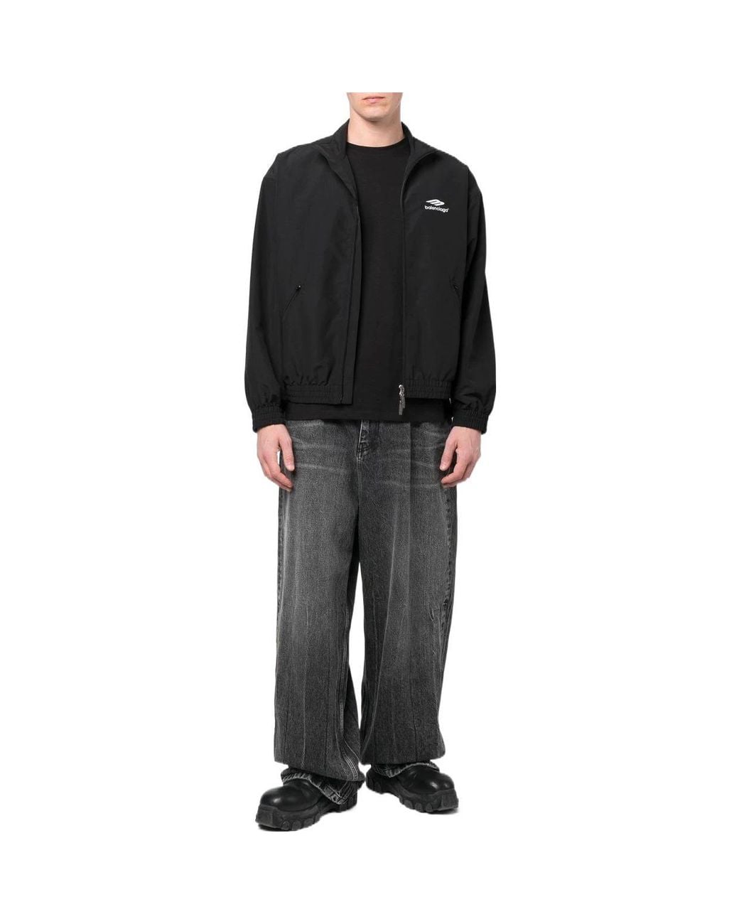 Balenciaga Black 3B Sports Icon Tracksuit Jacket Small Fit for men