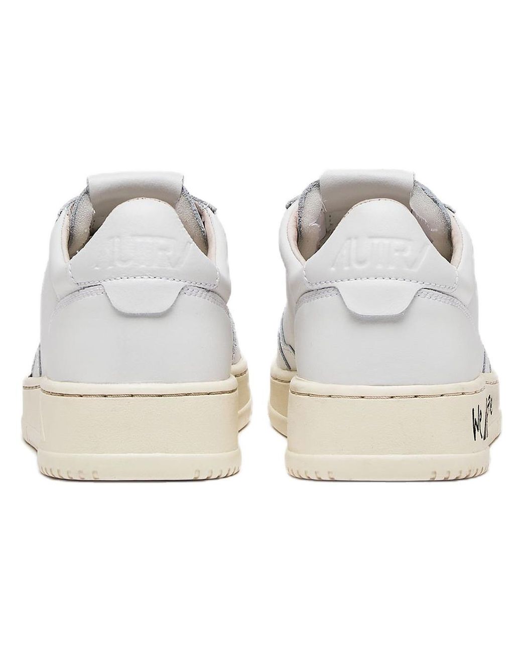 Autry White (Wmns) Medalist Leather Low Lettering 'We Are Action People