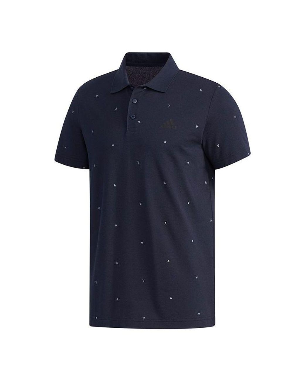 Adidas Blue Ai Polo Gen Aop Short Sleeve Polo for men